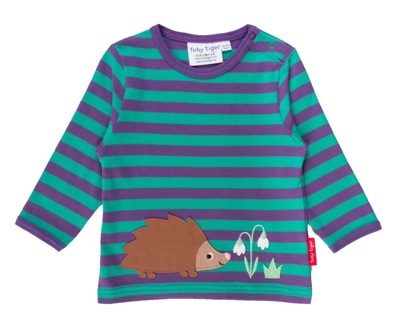 Toby Tiger Langarmshirt Langarmshirt mit Igel Applikation