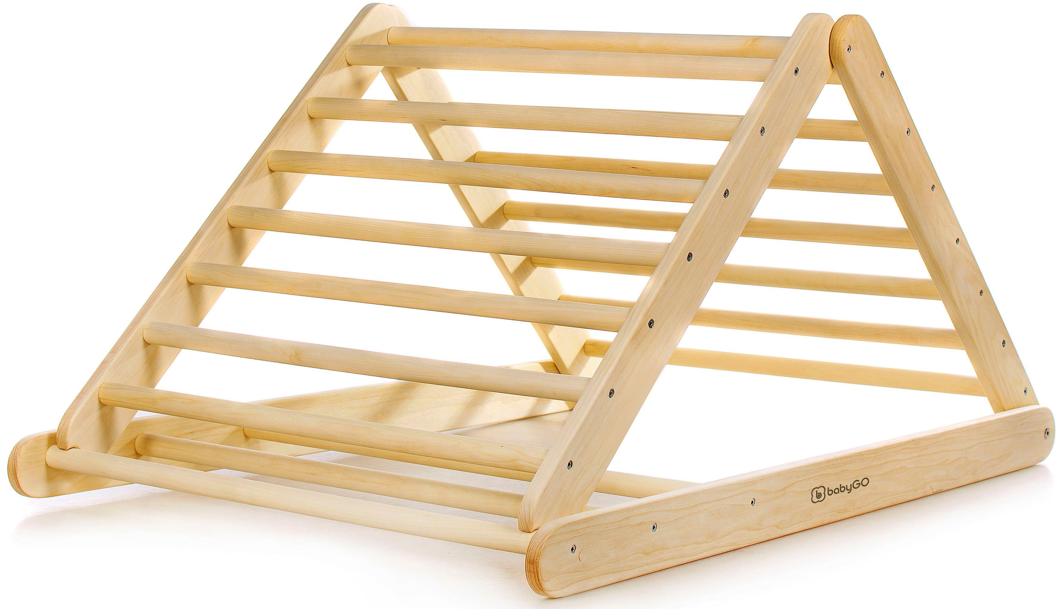 BabyGo Klettergerüst Woodland Kletterdreieck Triangle, natur, aus Holz, Made in Europe, FSC® - schützt Wald