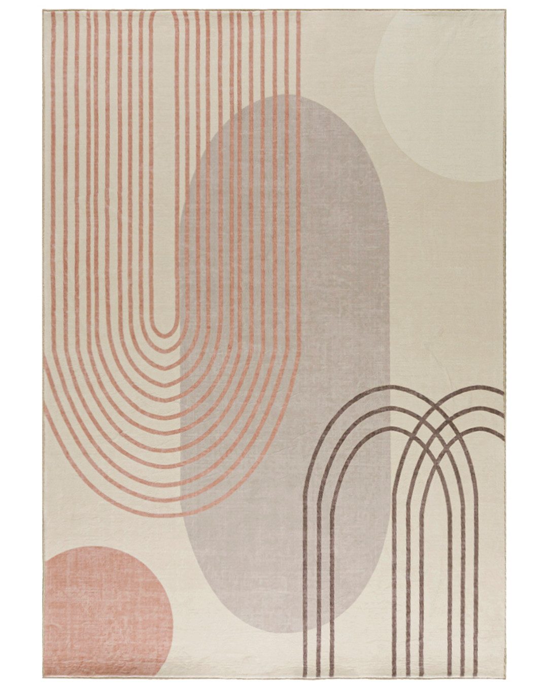 Mazovia Designteppich Geometrisch Wohnzimmer, 140 x 200 cm, Fußbodenheizung