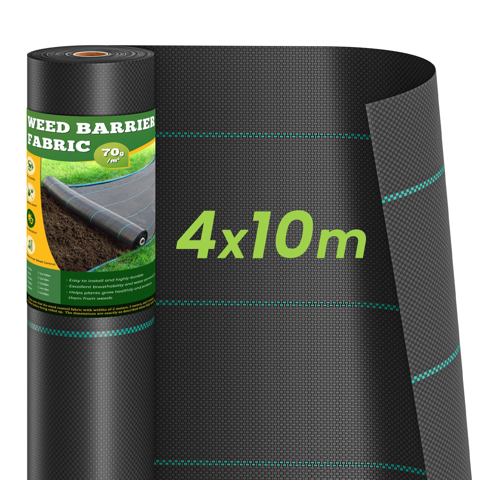 Dripex Unkrautvlies Unkrautvlies Gartenvlies 90g/m² Unkrautfolie Wasserdurchlässig