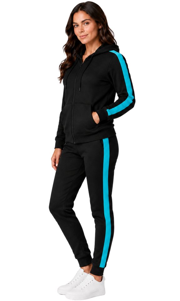 L.gonline Jogginganzug Damen Freizeitanzug, Sportlich, mit Streifen 526 (Packung, 2-tlg., im modischem Design), Fitness Freizeit Casual