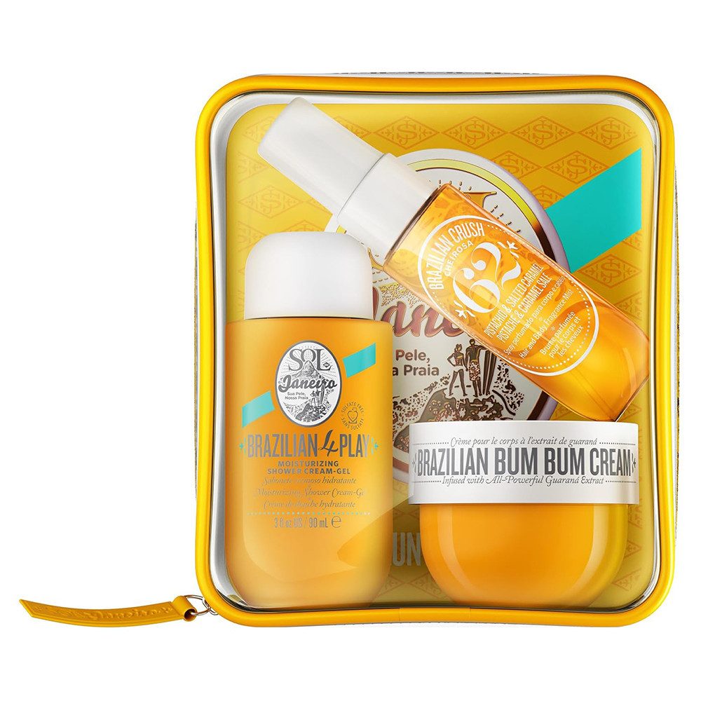 Sol de Janeiro Pflege-Geschenkset Bum Bum Jet Set - Orange - Luxus-Geschenkset, 3-tlg., Pflegeset mit Cream, Shower Gel & Body Mist in Reisegrößen