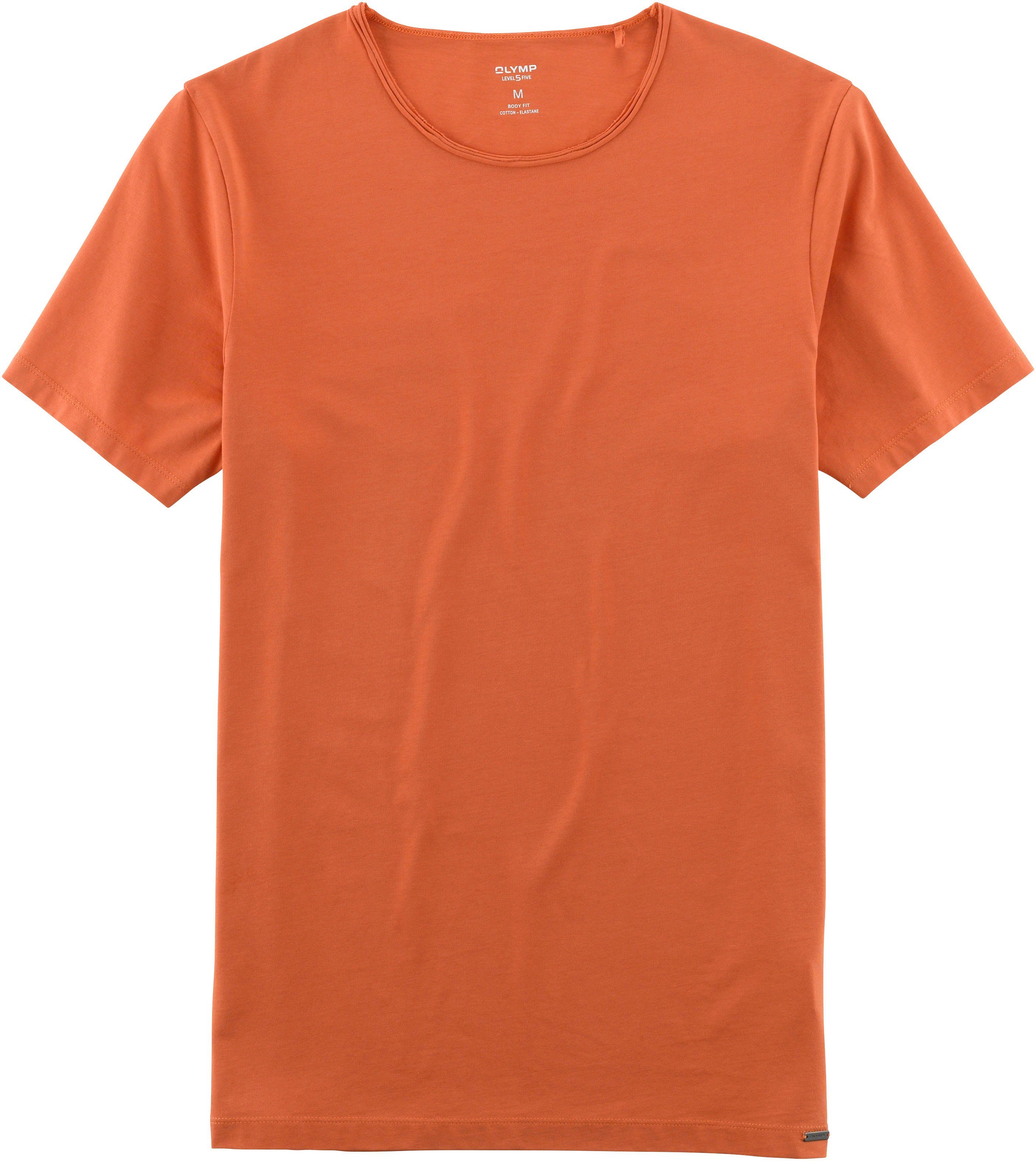 wertlos OLYMP T-Shirt Level Five feinem fit body Jersey aus sienna