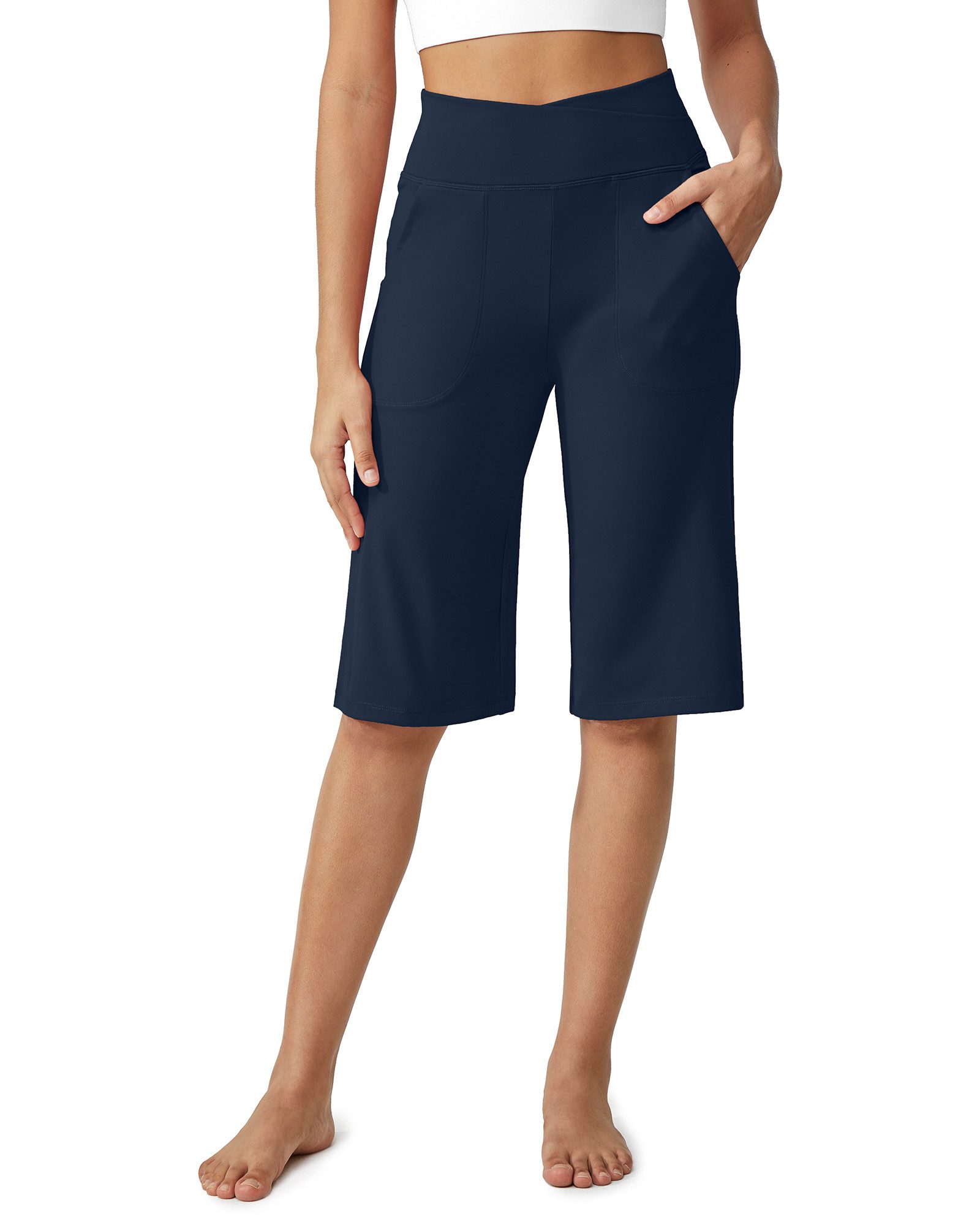 G4Free Caprihose Damen Sommer Jogginghose 3/4 Knielange High Waist Shorts W günstig online kaufen