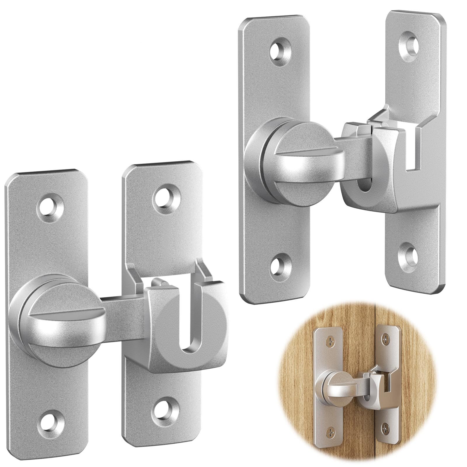 Auledio Türriegel 2er-Pack Türverschluss Riegel, Schiebetür Riegel, (2-tlg), Schnellverschluss Riegel, Fenster Verriegelung für Bad, Schuppen