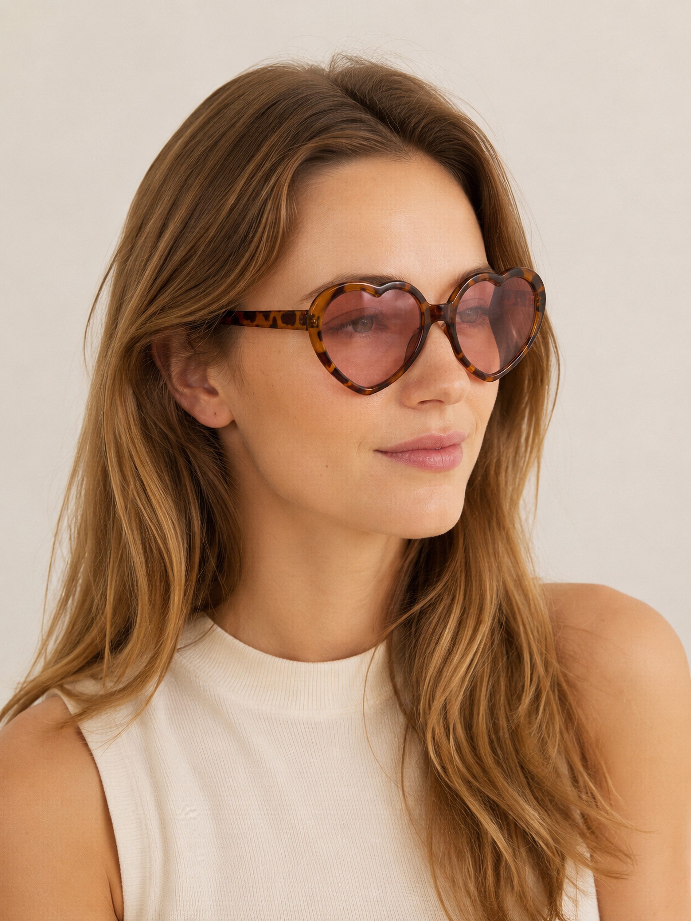 COLLEZIONE ALESSANDRO Sonnenbrille Heart Rahmen in Leooptik