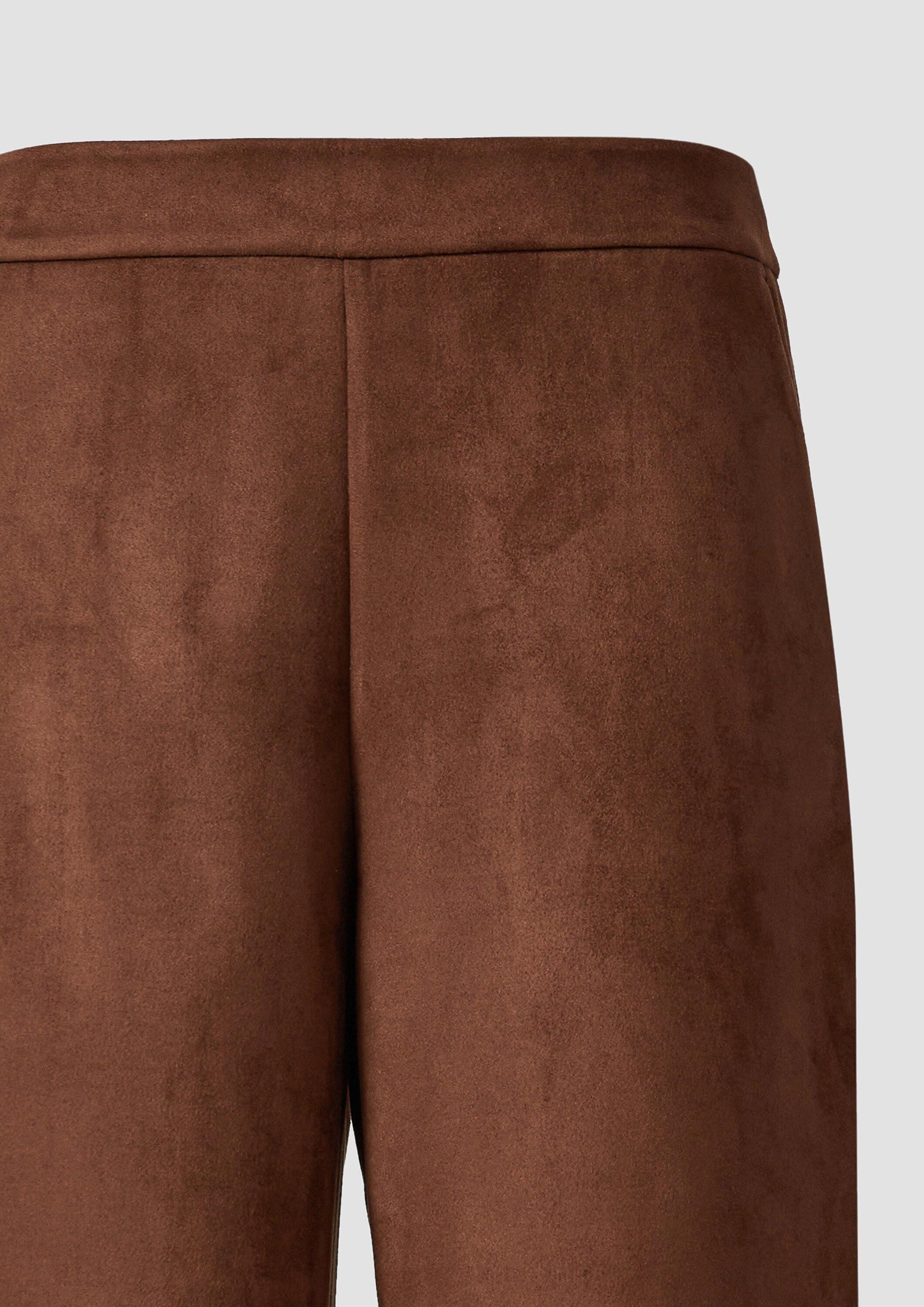 s.Oliver Culotte Hose Culotte in Veloursleder-Optik