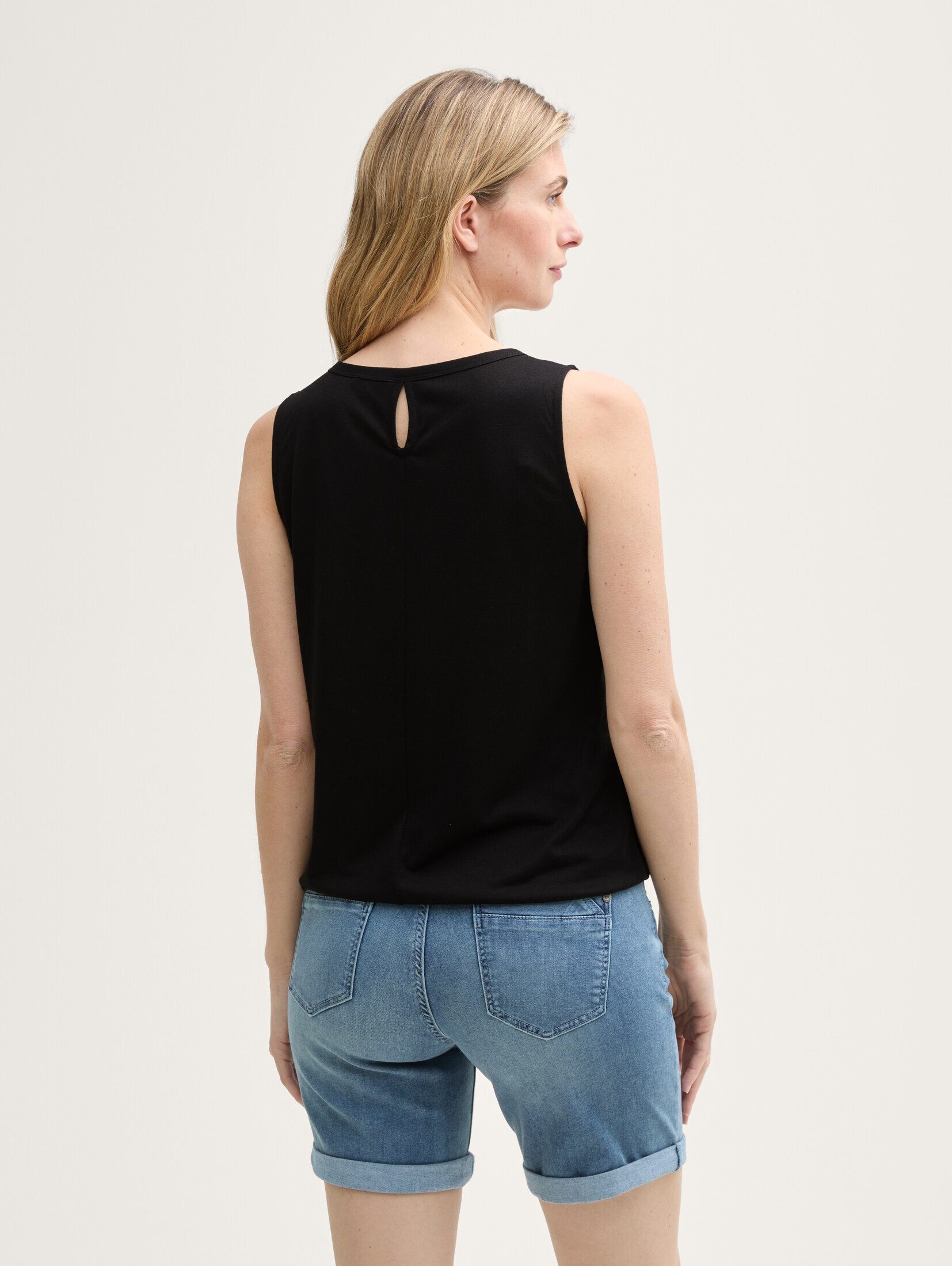 TOM TAILOR Trägertop T-Shirt (im Einserpack) Ajour Top im Material-Mix
