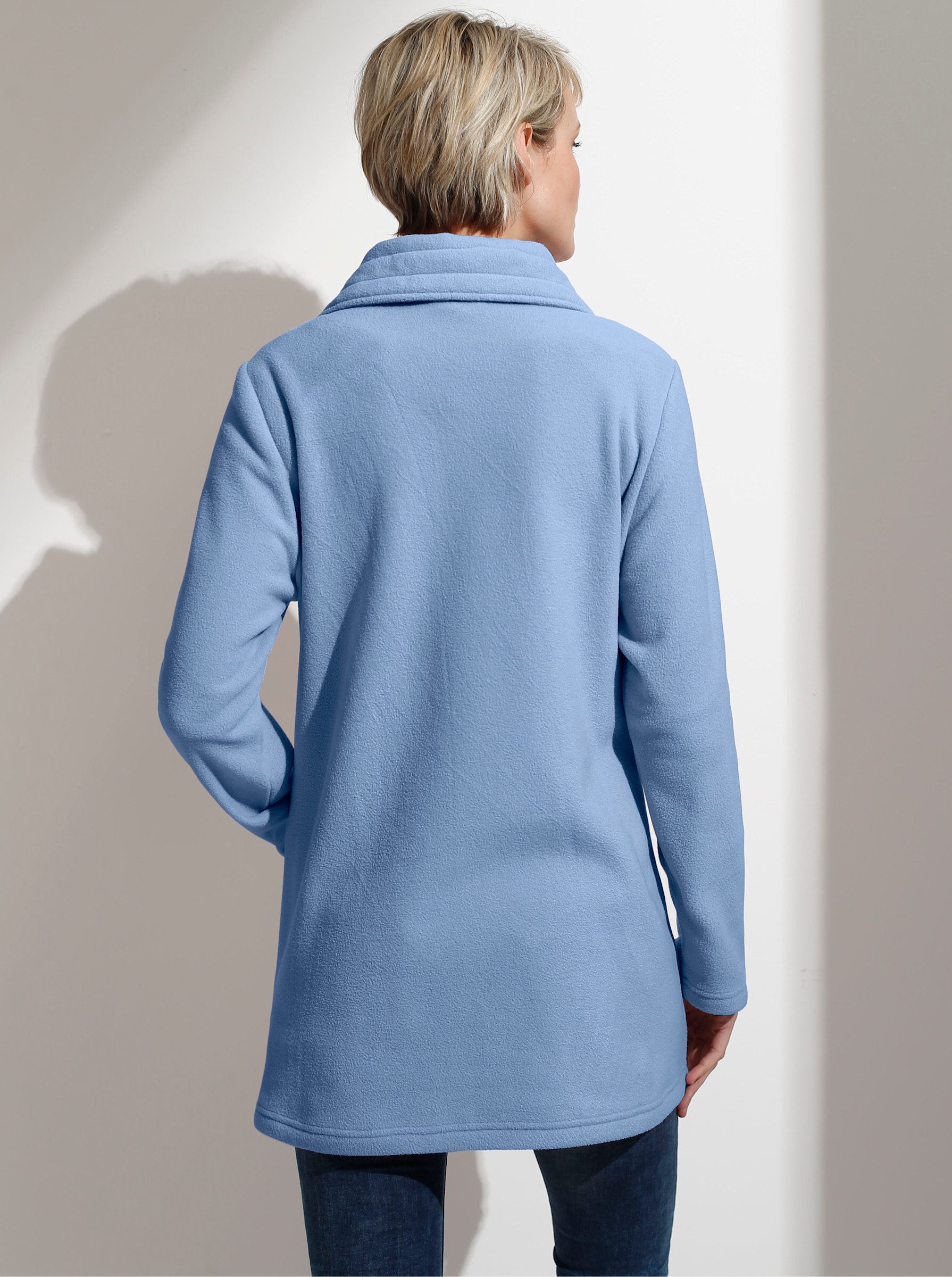 Sieh an! Fleecejacke Long-Fleecejacke Langarm – Bild 5 von 5
