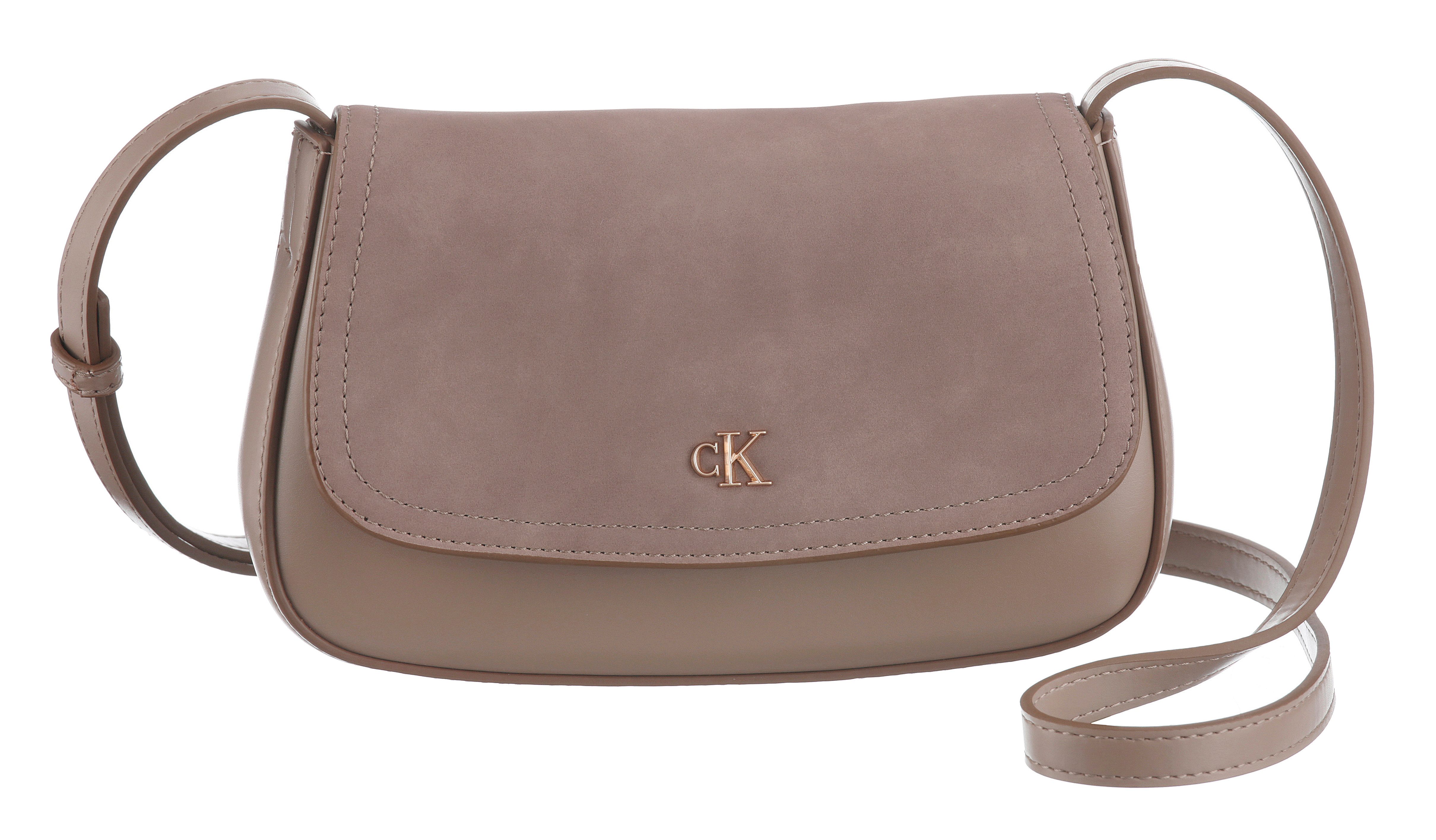 Calvin Klein Umhängetasche CK BRUSHED FLAP CAMERA BAG, Damen-Handtasche, Schultertasche in klassischer Optik