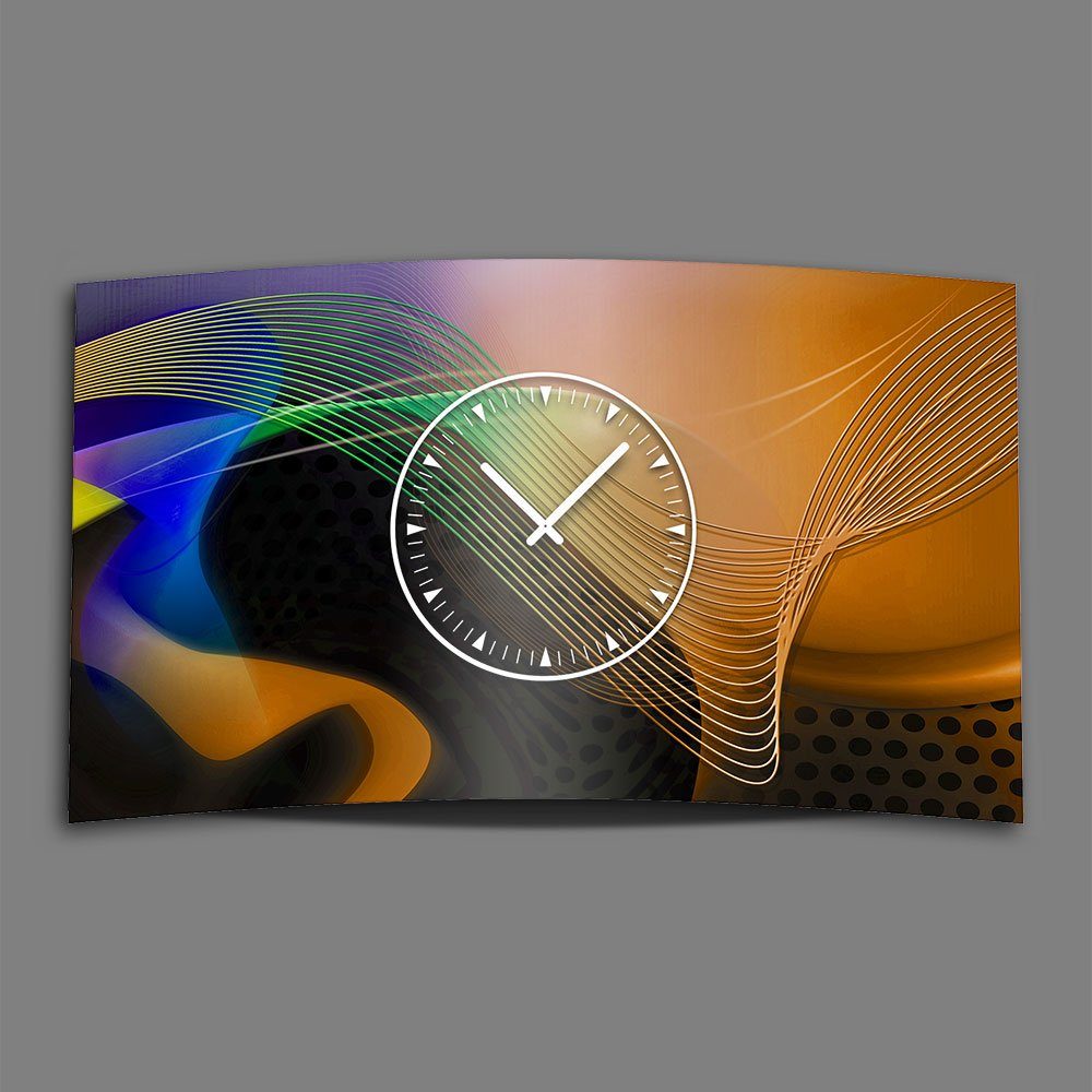 Wanduhren leise kein ticken aus Designer Alu-Dibond) 4mm Wanduhr Wanduhr modernes dixtime Abstrakt Design (Einzigartige 3D-Optik