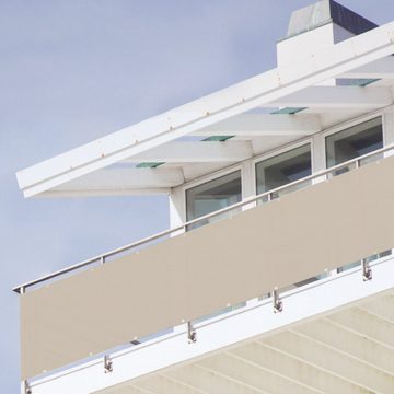 Sekey Balkonsichtschutz Balkonabdeckung PES Blickdichte Balkonverkleidung Balkonumspannungen UV-Schutz, Wetterfester, für Balkongeländer, mit Kabelbinder und Seil