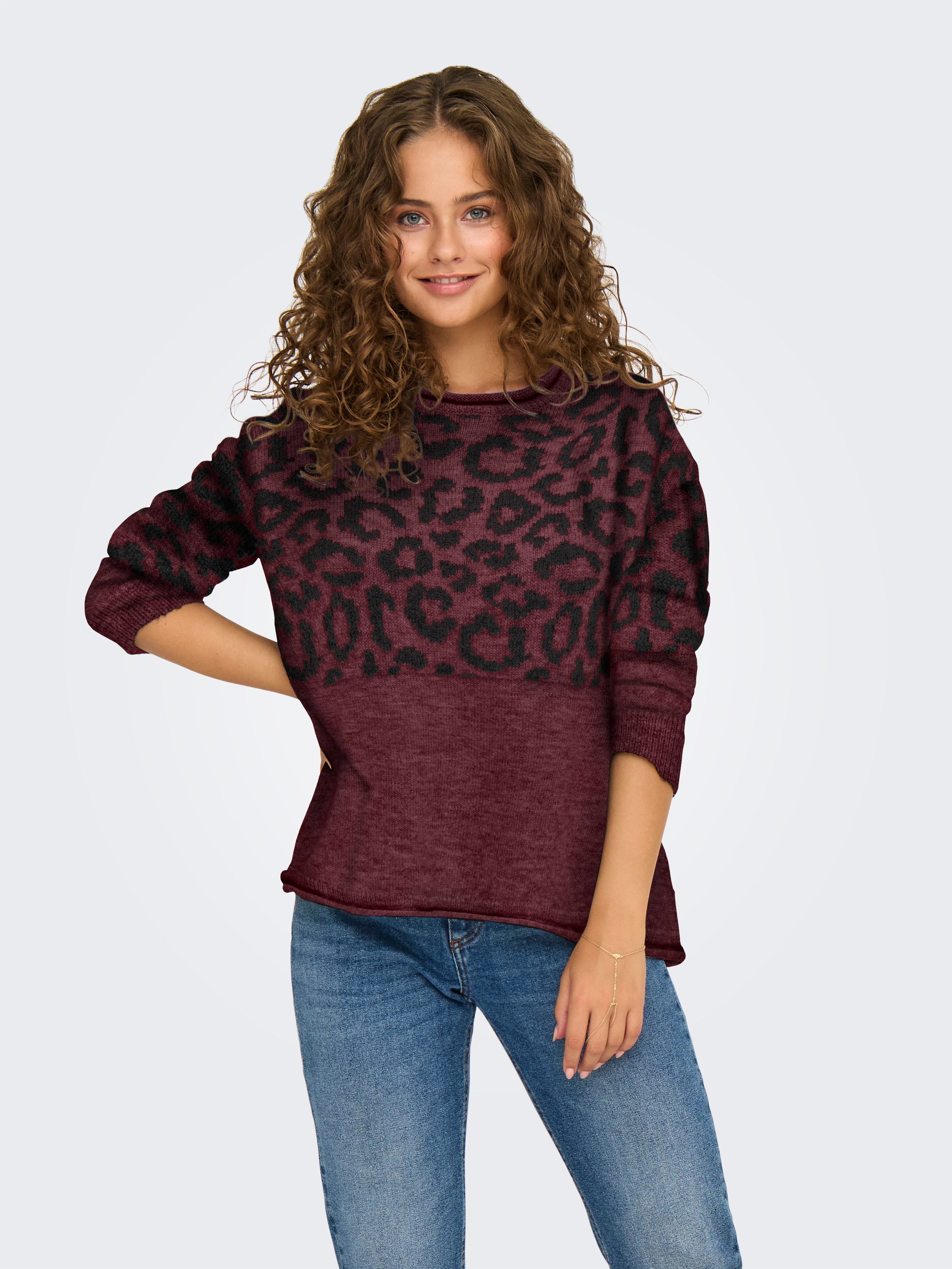 ONLY Rundhalspullover ONLJADE ANIMAL LS O-NECK günstig online kaufen