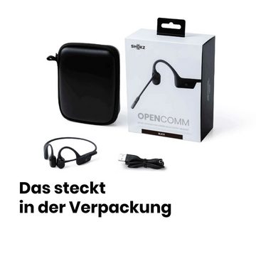 Shokz OpenComm Bluetooth-Kopfhörer (Freisprechfunktion, Noise-Cancelling, A2DP Bluetooth, AVRCP Bluetooth, Bluetooth, HFP, HSP, NFC, Wireless)