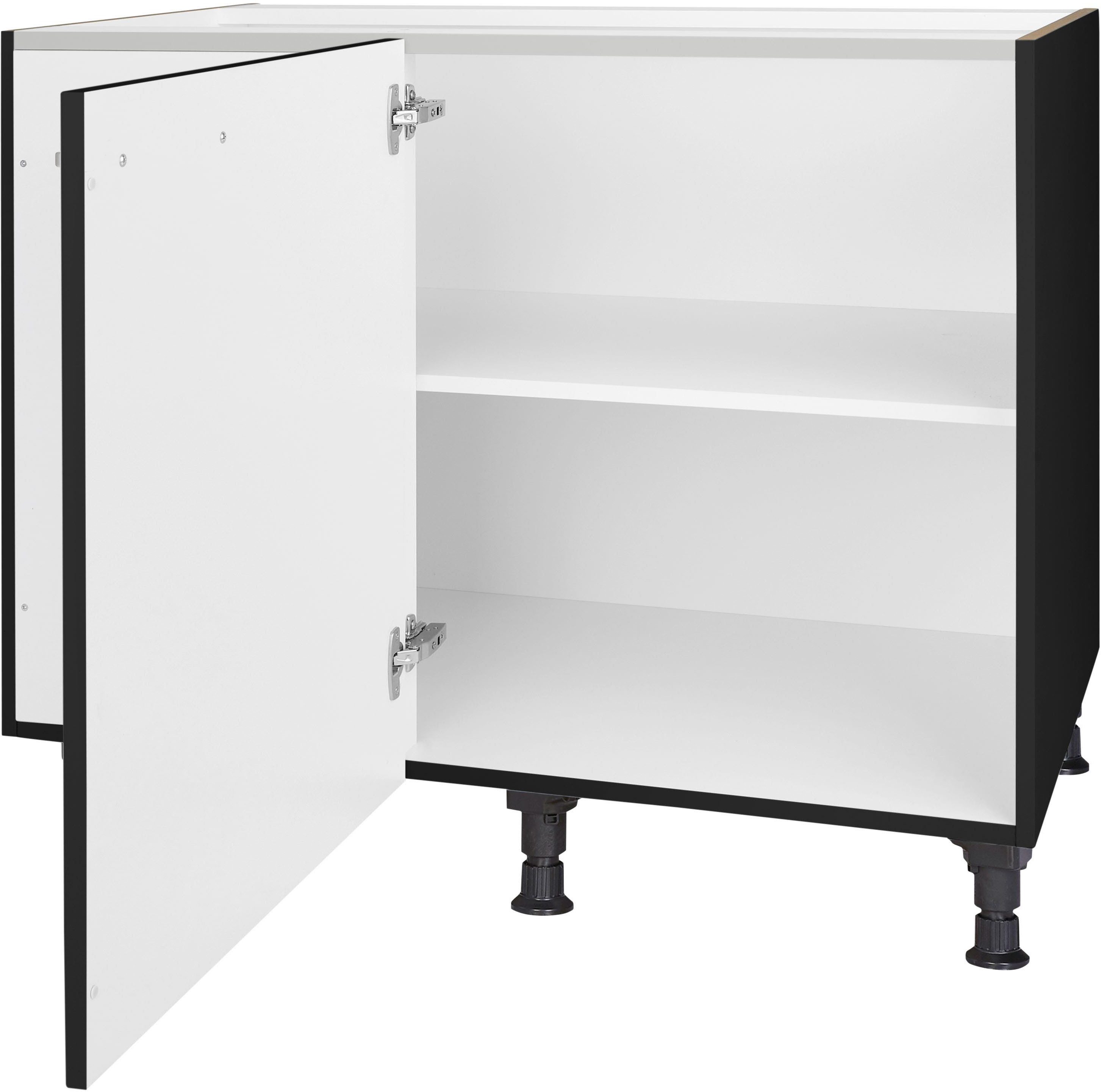 nobilia® Eckunterschrank "Touch", vormontiert mit höhenverstellbaren Sockelfüßen, Breite 100 cm