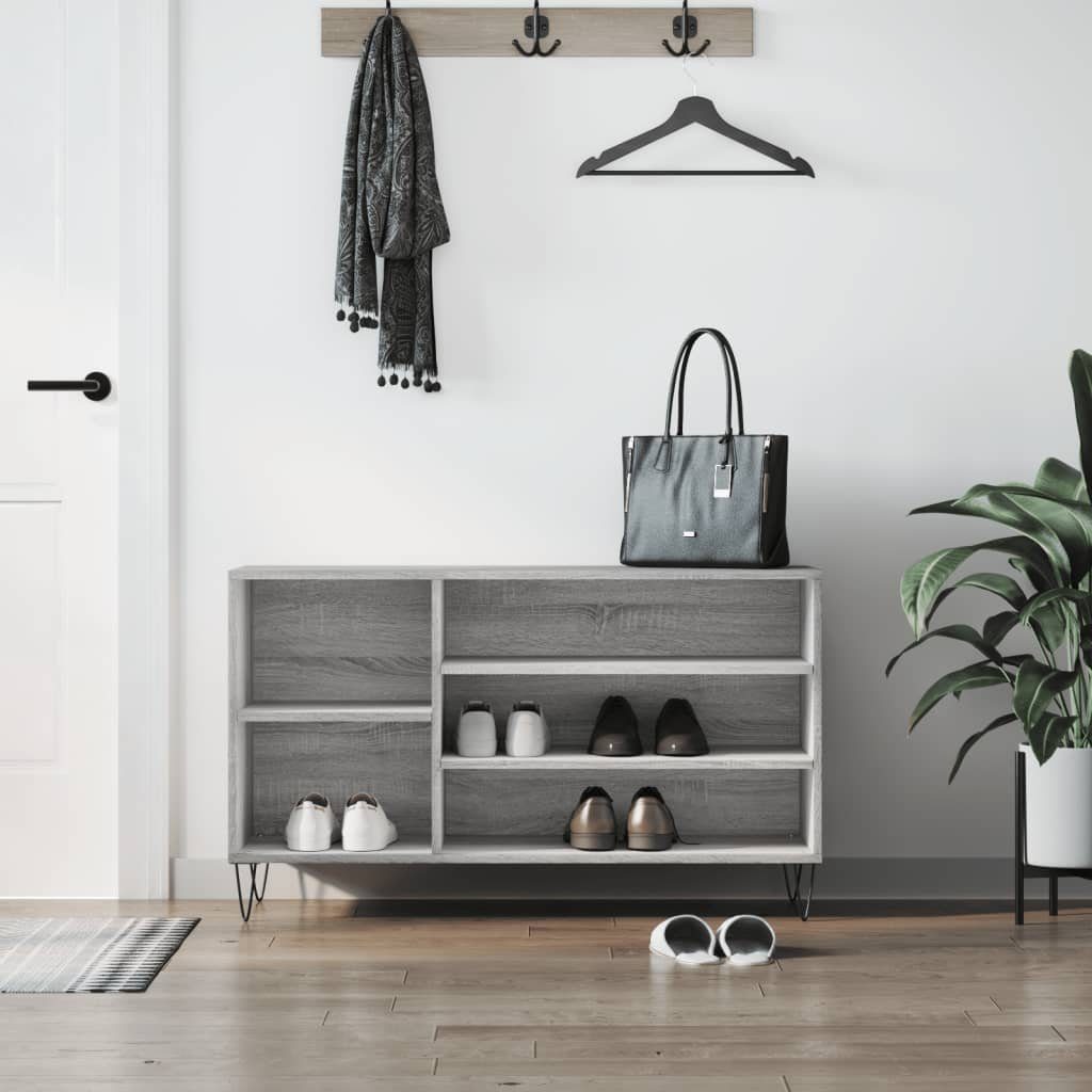 vidaXL Schuhregal Schuhregal Grau Sonoma 102x36x60 cm Holzwerkstoff, 1-tlg.