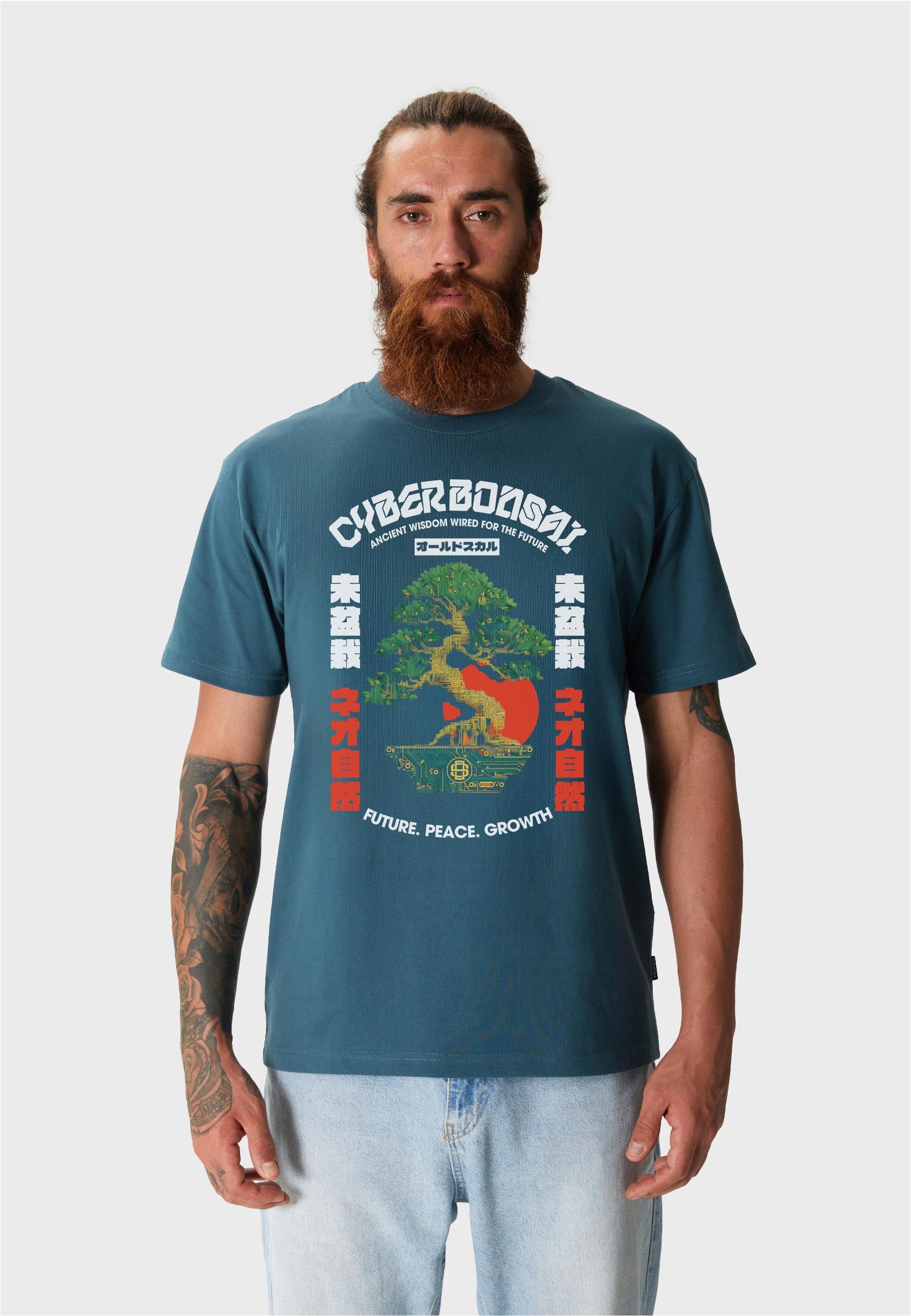 Oldskull T-Shirt Asian Bonsai Future Tree Graphic mit fernöstlichem Motiv