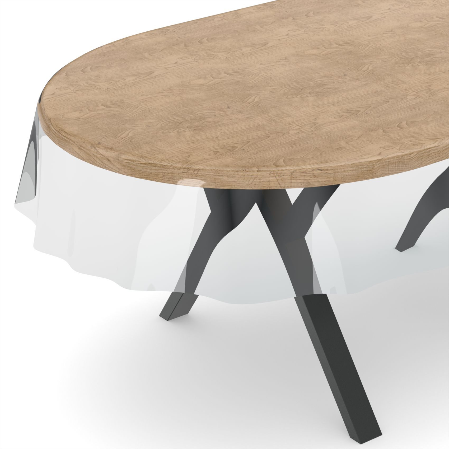 ANRO Tischdecke KLARA abwaschbar Tischfolie transparent Gartentischdecke 0,2mm (Einzelstück 1-tlg), wasserabweisend Durchsichtig Transparent Oval 160x140cm