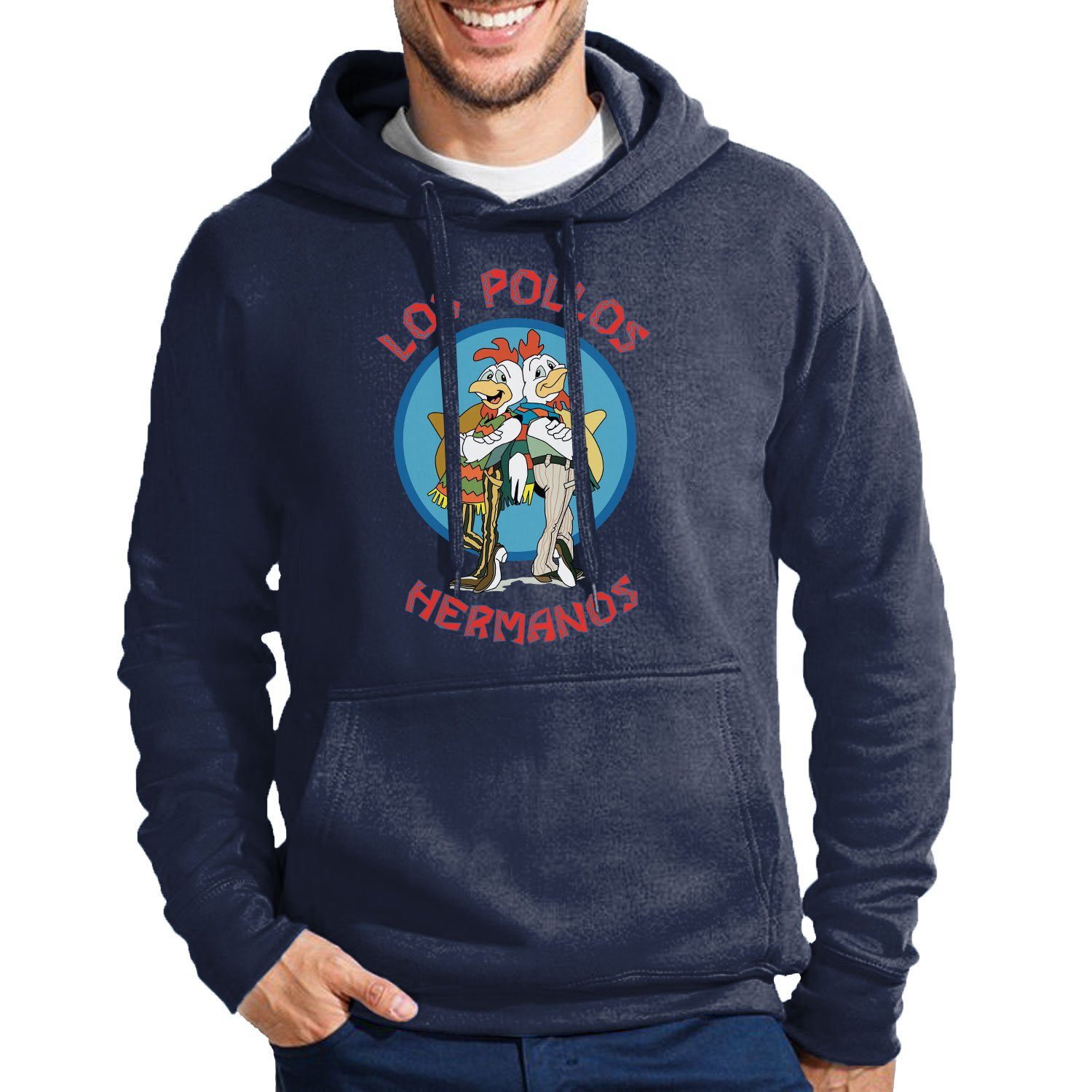 Hühner & Navyblau Herren Hoodie Blondie Los Pollos Kapuze Hermanos Mit Brownie