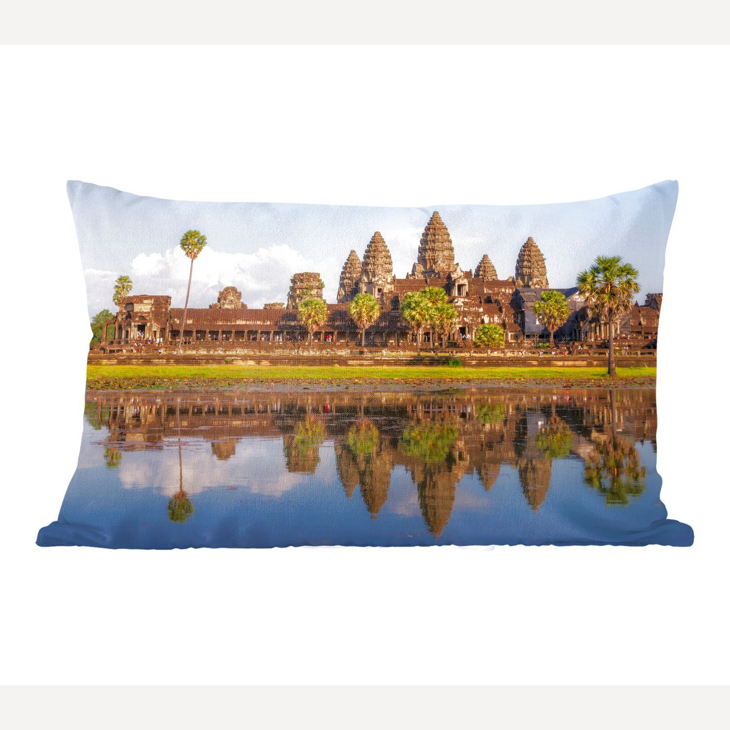 MuchoWow Dekokissen Antiker Tempel in Kambodscha, Wohzimmer Dekoration, Zierkissen, Dekokissen mit Füllung, Schlafzimmer