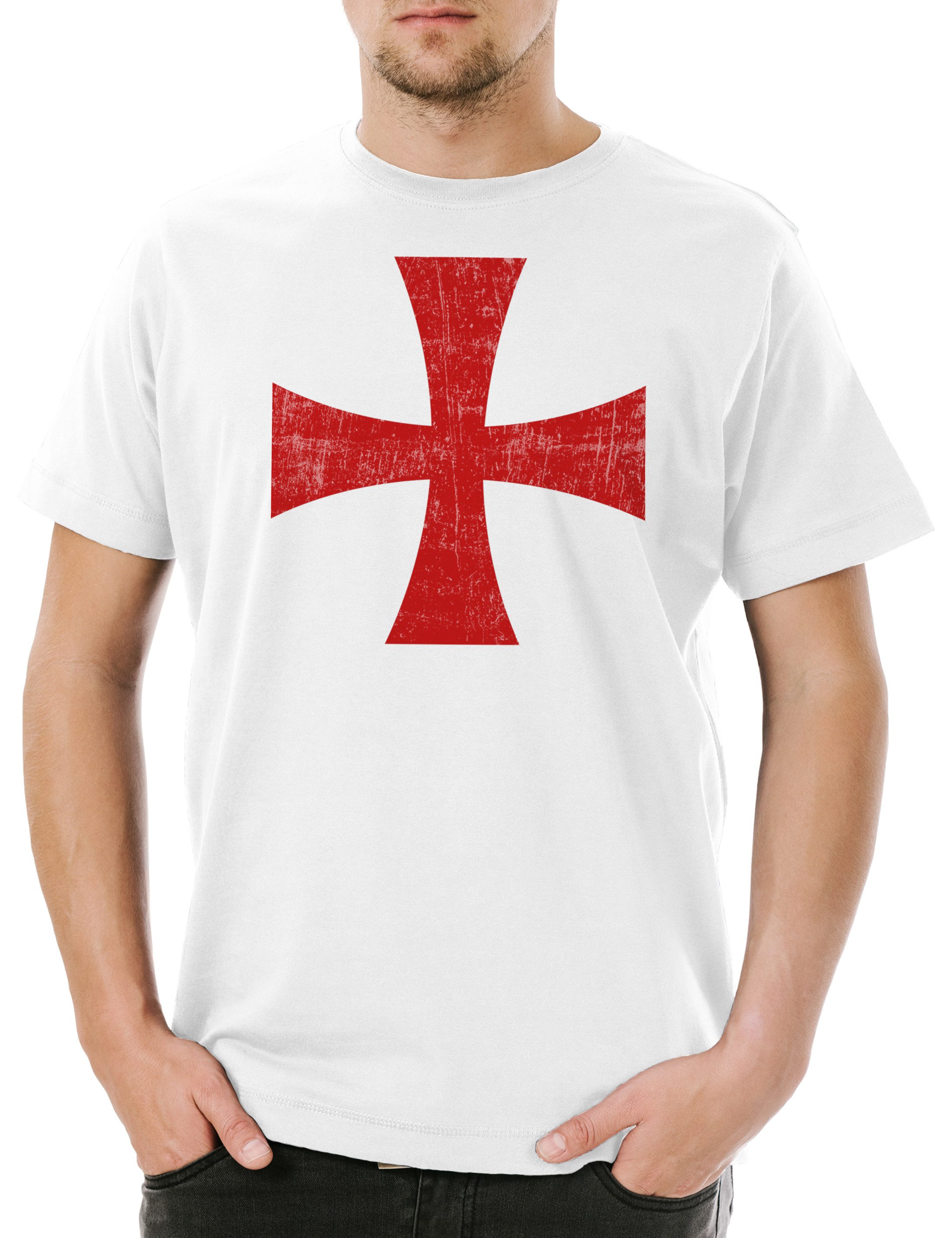 Print-Shirt Templar Cross I Herren T-Shirt Rotes Templer Orden Kreuz Templerorden