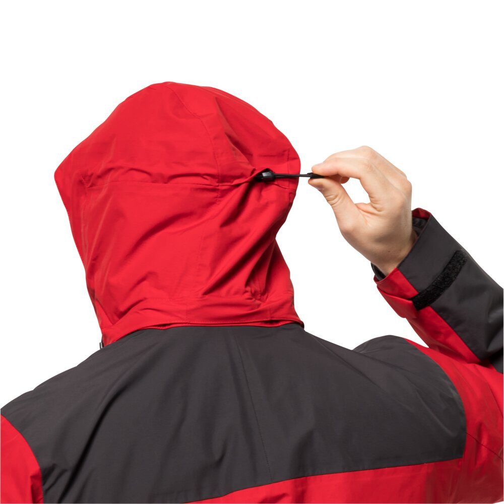 Jack Wolfskin Winterjacke Jasper 3in1 (wasser-winddicht, atmungsaktiv, warm) dunkelrot Herren