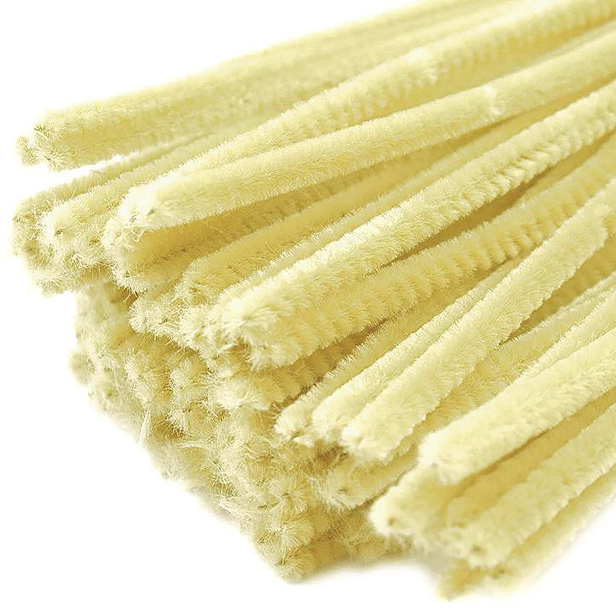 maDDma Basteldraht 20 Draht Pfeifenreiniger 6 mm Länge 30cm CHENILLE Farbe wählbar, pastellgelb
