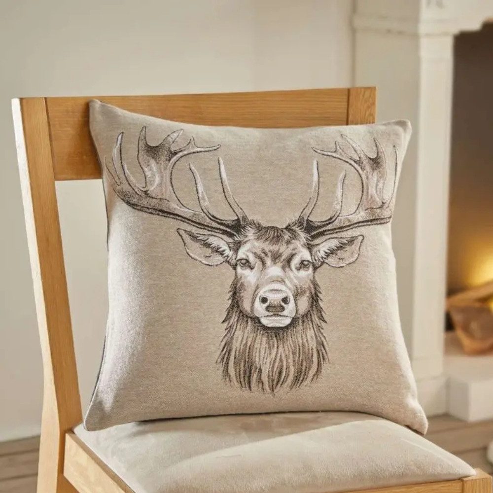 Home-trends24.de Kissenhülle Hirsch Kissenbezug Kissenhülle Hirschgeweih günstig online kaufen