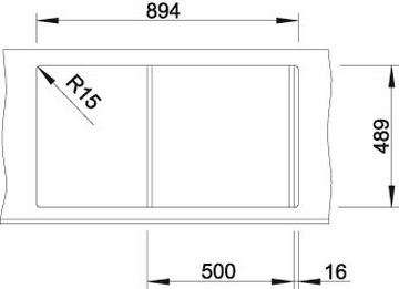 Blanco Küchenspüle AXIS III 5 S-IF, rechteckig, mit Glasschneidebrett und Edelstahlschale