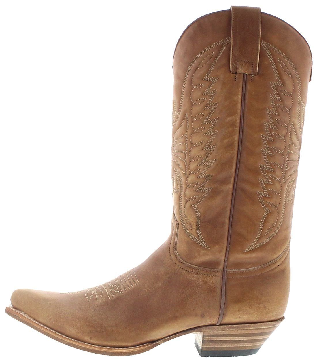Sendra Boots 2073 Pico 023 Herren Westernstiefel Braun Cowboystiefel Rahmengenähter Herren Westernstiefel