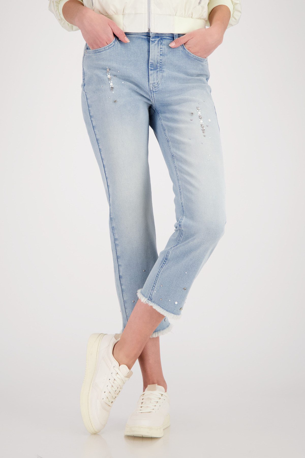 Monari 7/8-Hose Hose Greta short Schmuck Regular fit mit Schmuckdetails