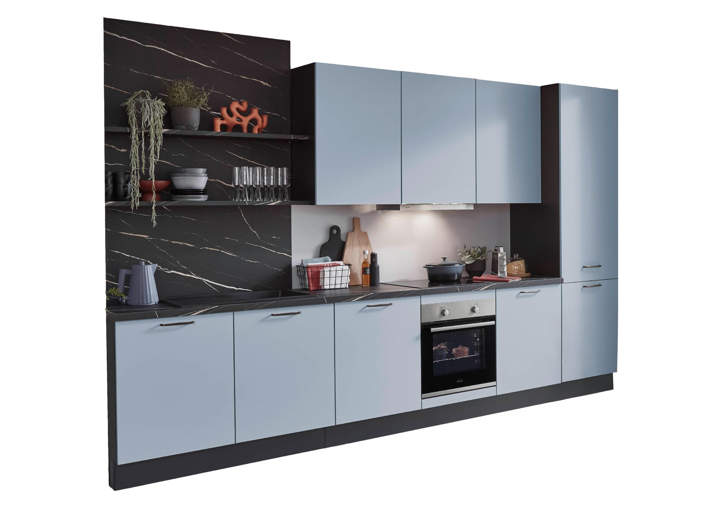 nobilia® Küchenzeile Metz, individuell anpassbar, gratis Küchenplanung mit Profis, (Breite 360cm), vormontiert, wahlw. mit E-Geräten, Preis inkl.Lieferung