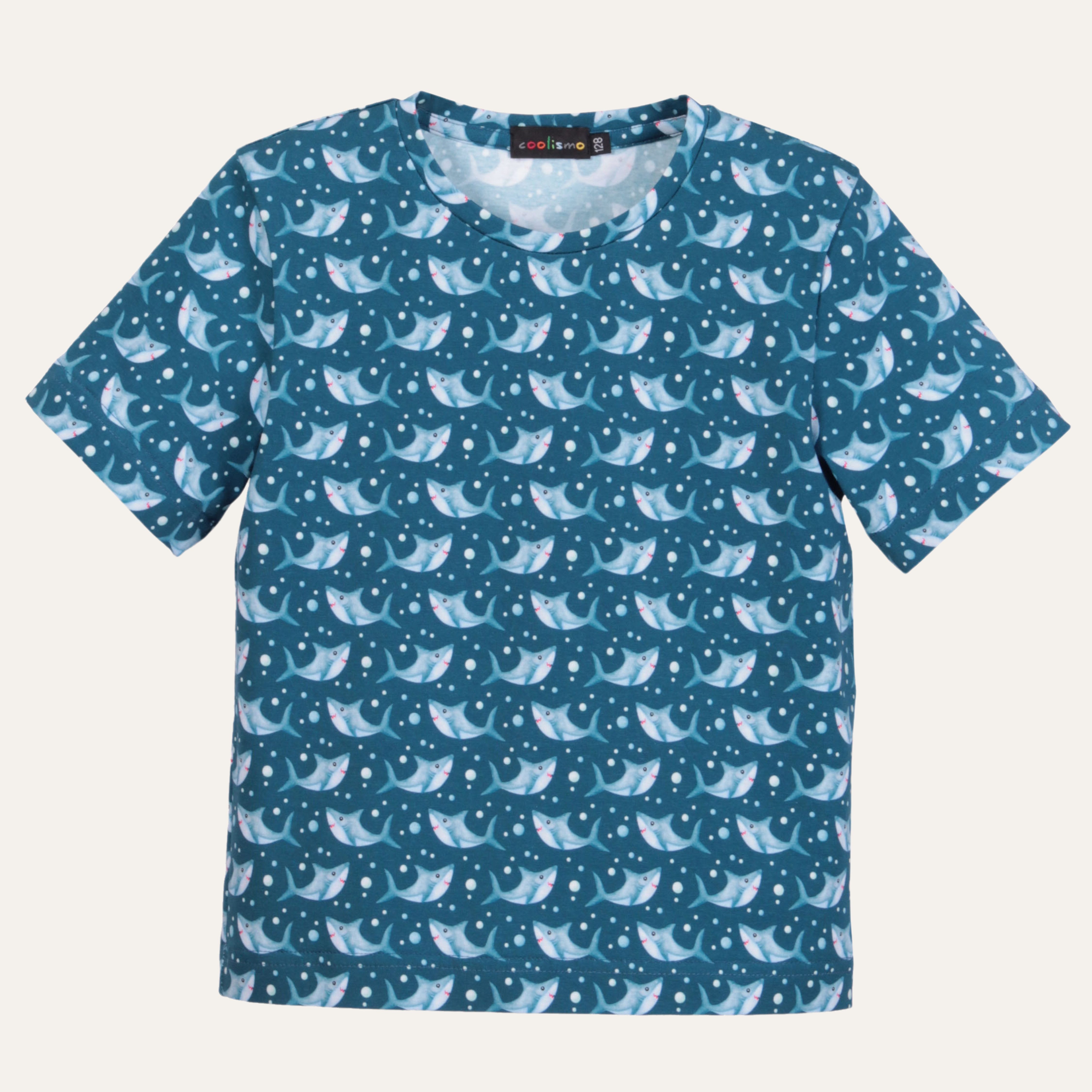 coolismo T-Shirt mit Tier-Motiv "Kleine Haie" for BOYS, Allover-Druck, Baumwolle, Made in EU