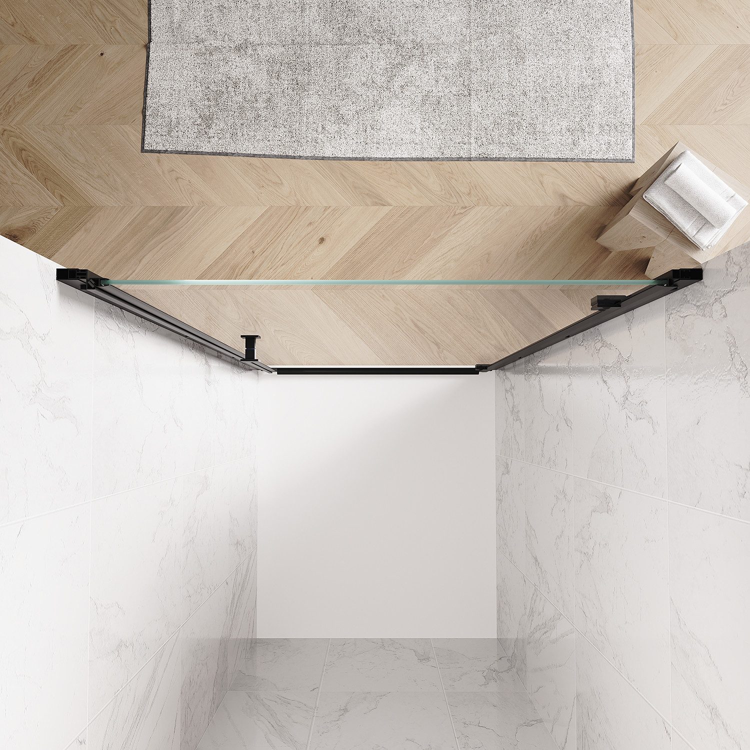 SONNI Dusch-Drehtür Unsichtbare Duschtür mit Scharnier 80/90/100cm Duschkabinen, 78x202 cm