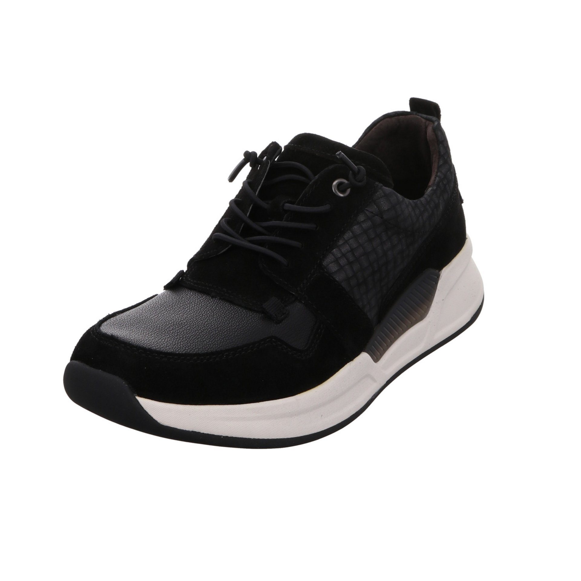 Gabor 87 Sneaker / Schuhe schwarz Lederkombination Rollingsoft Sneaker Schnürschuh Damen