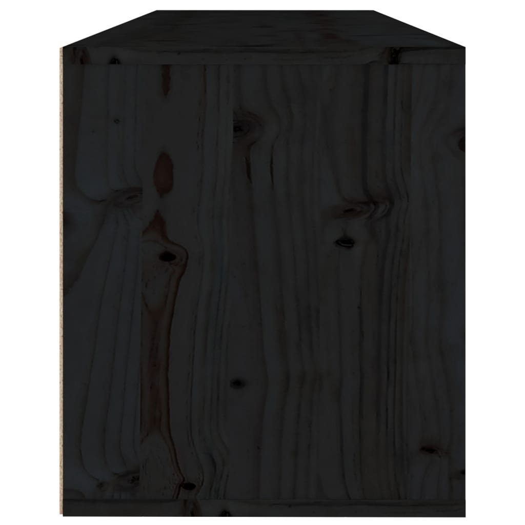 Kiefer Massivholz Schwarz furnicato Wandregal cm 100x30x35 Wandschrank