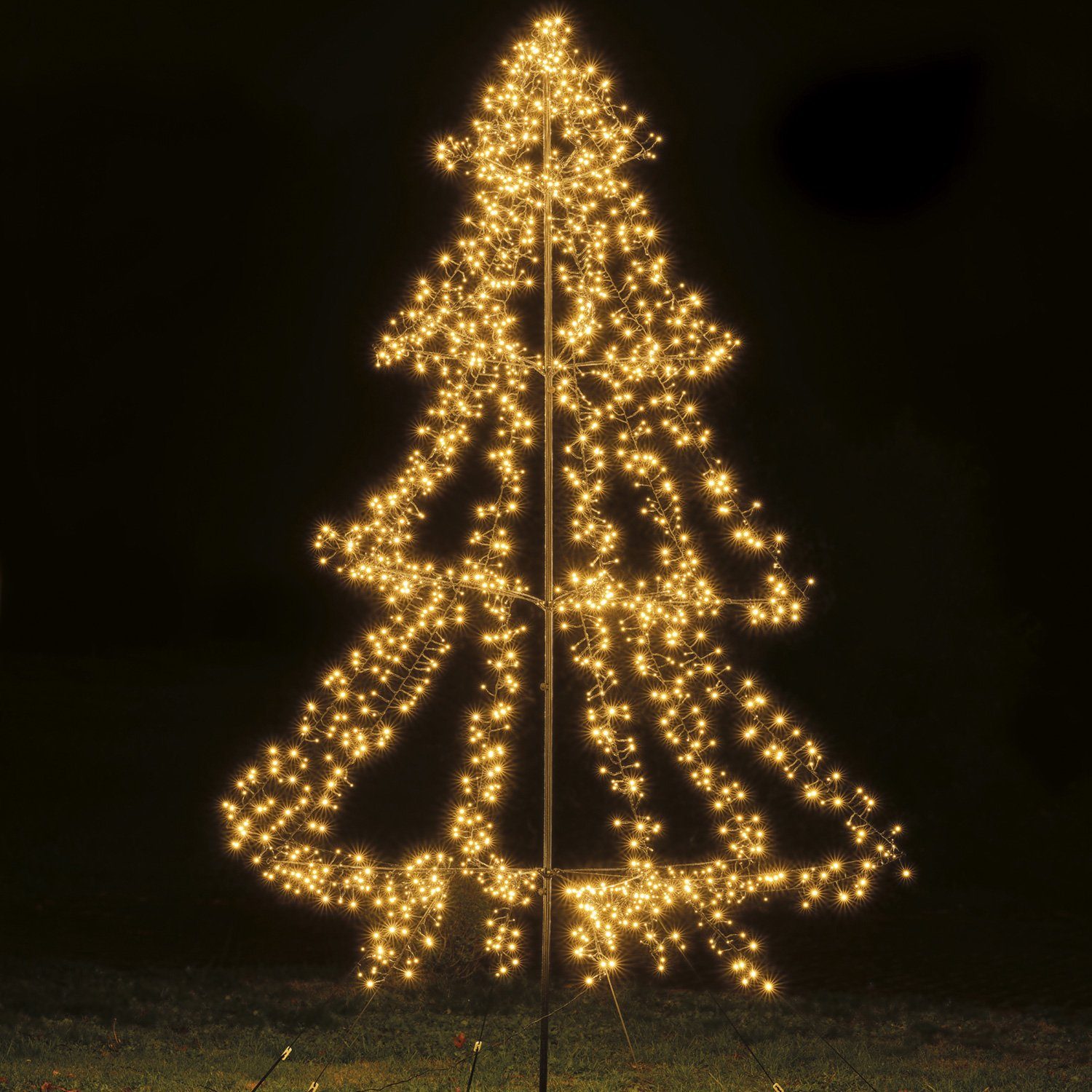 MARELIDA LED Baum LED Leuchtbaum Weihnachtsbaum dimmbar 3m Timer  aufklappbar Vorgarten, LED Classic, warmweiß (2100K bis 3000K)