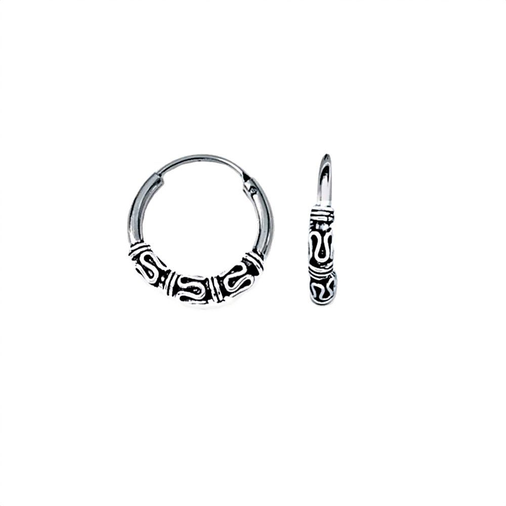 Single-Creole 925 Silber Single Ohrring Keltische Creole Gothic
