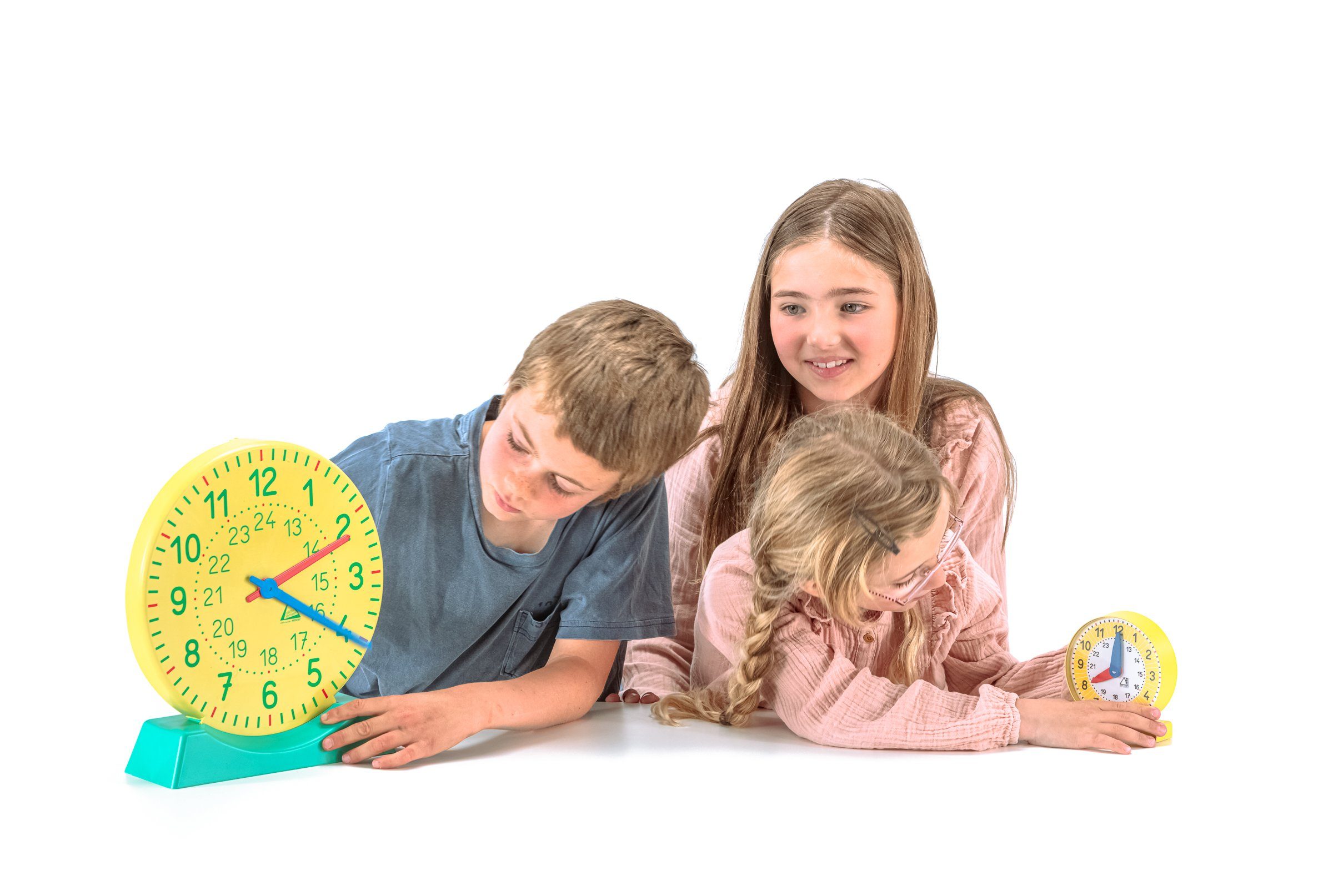 RE-Plastic®, Wissner® Uhrwerk Standfuß, synchrones RE-Plastic® Lernspielzeug lernen lernen Lernuhr aktiv Uhrzeit