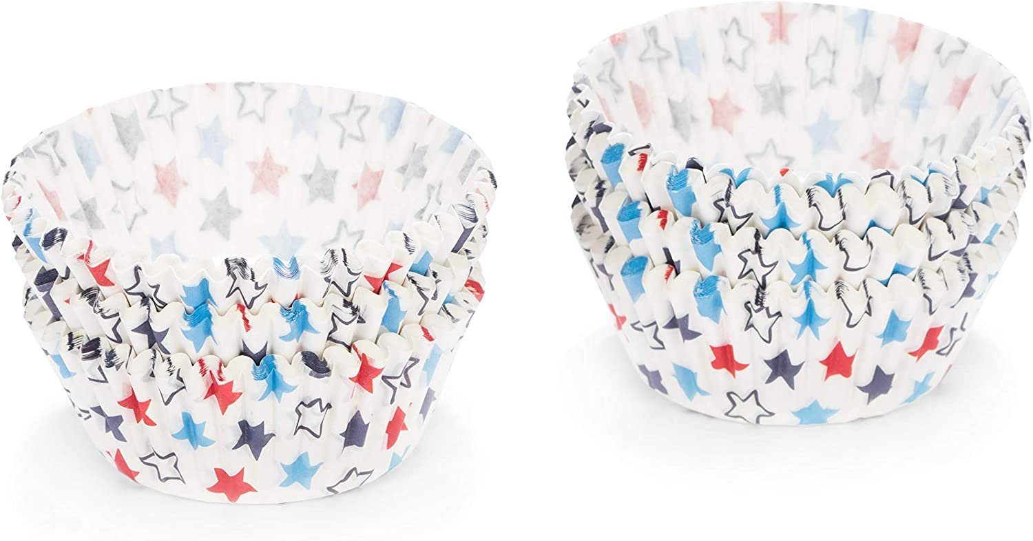 patisse Muffinform mit Sternmuster - Papierförmchen, zum Kreieren von einzigartigen Muffins - 200 Stück