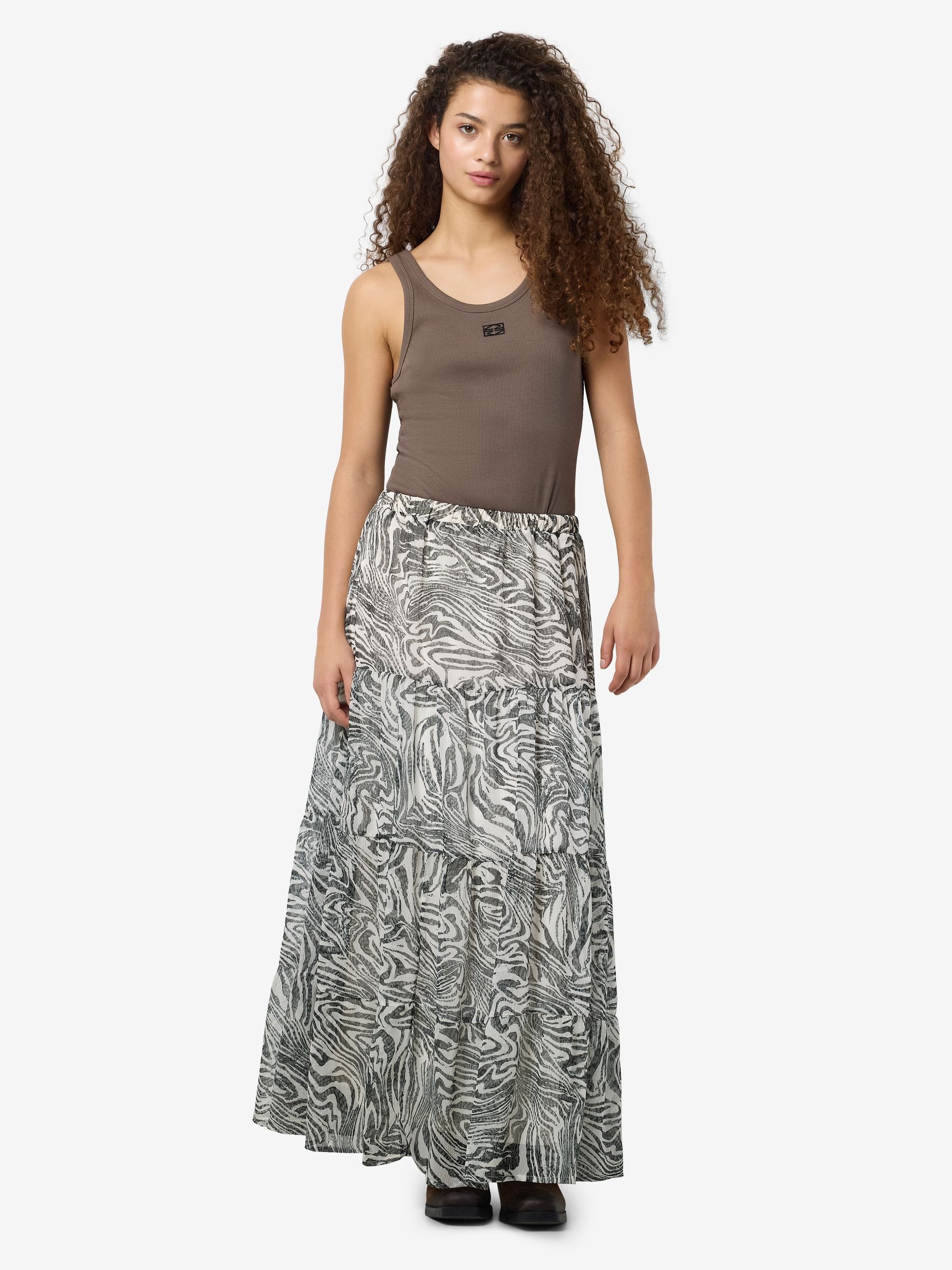 Noisy may Sommerrock Tiermuster-Design mit elastischem Bund und Falten NMFAIRY MAXI CHIFFON SKIRT WVN
