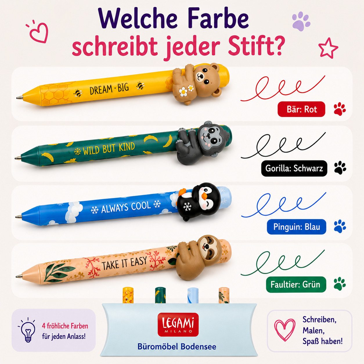 Legami Druckkugelschreiber Legami Druckkugelschreiber als Set