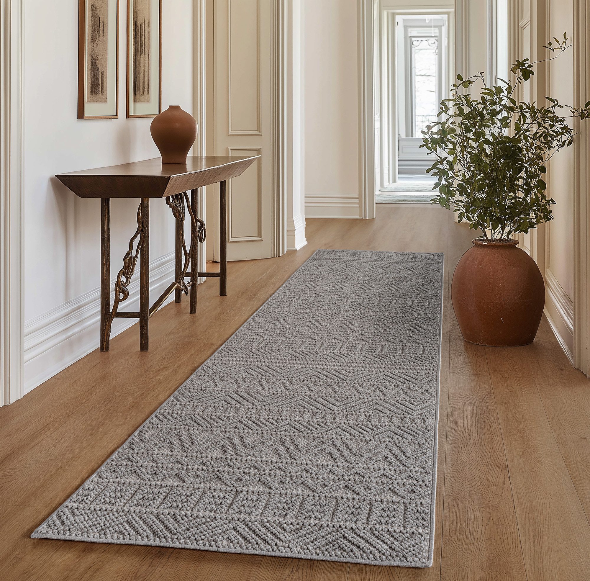 SIMPEX24 Designteppich Einfarbig Boucle Loop, Rechteckig, Höhe: 7 mm, Teppich Wohnzimmer, Schlafzimmer, Gästezimmer