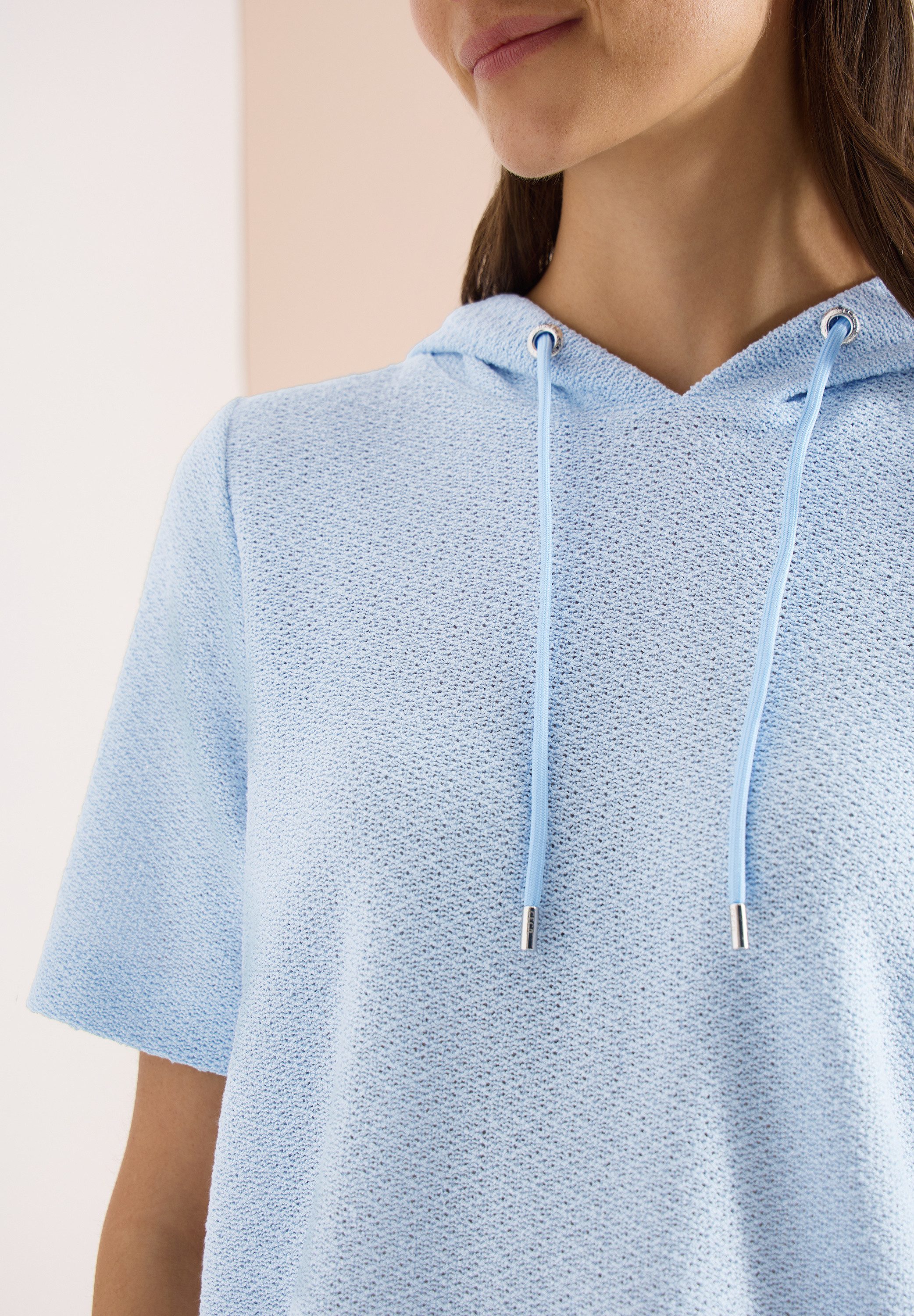 CECIL Kapuzenshirt Sommershirt mit Hoodie und Struktur