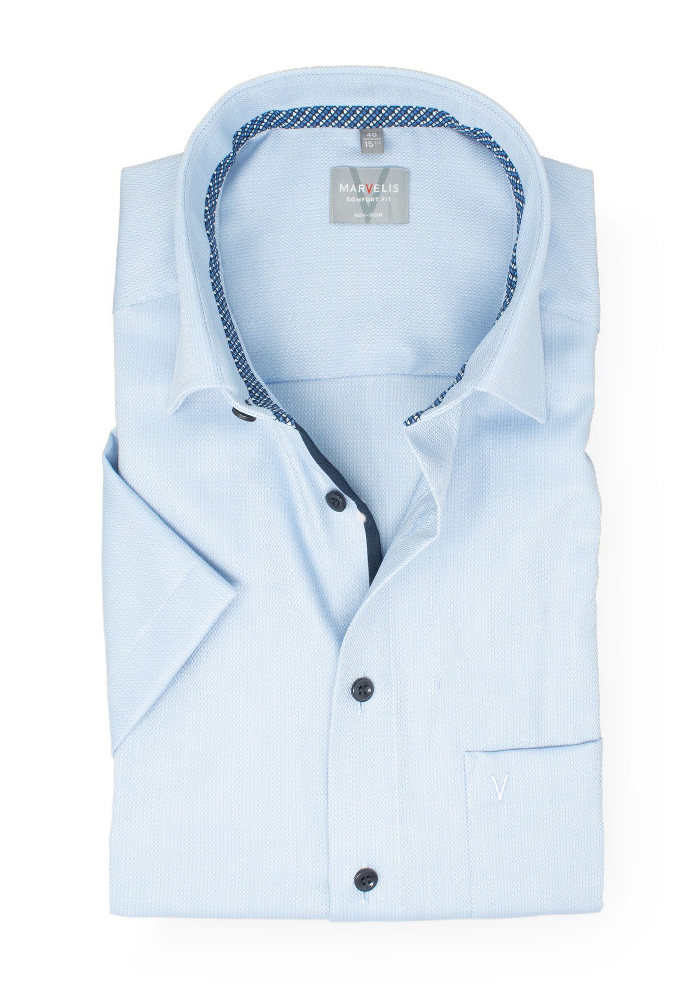 MARVELIS Kurzarmhemd Comfort Fit bequeme Schnittführung günstig online kaufen
