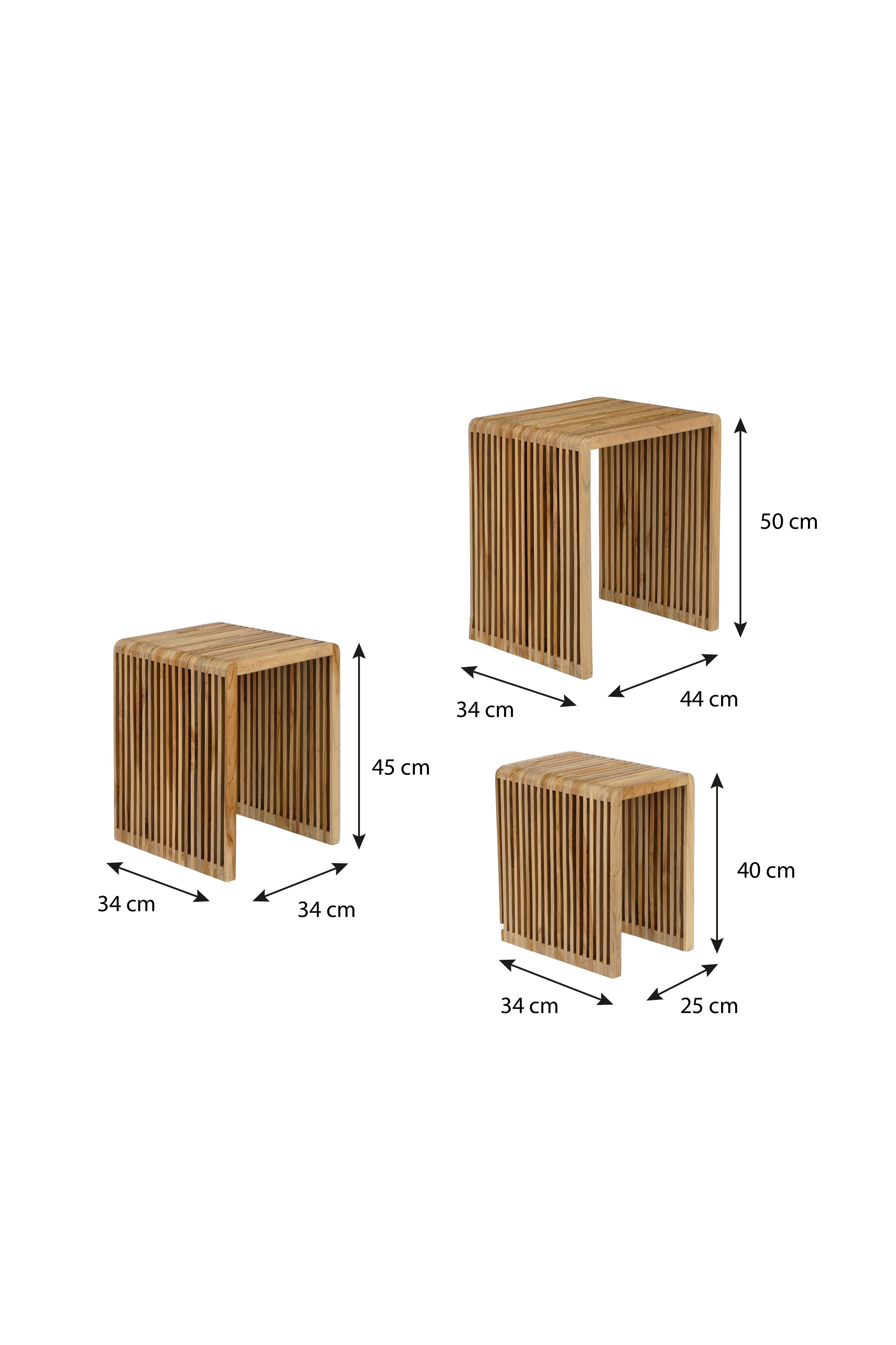 Mica Decorations Beistelltisch Mica Decorations Yonker Beistelltisch braun Satz von 3 - l44xb34xh50cm