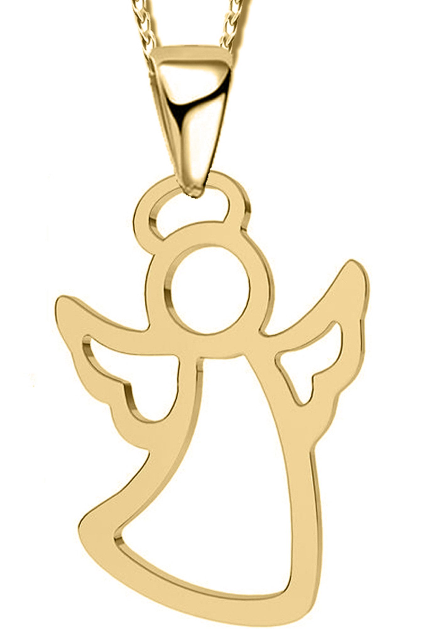 Limana Kette mit Anhänger Kinder Mädchen Damen 925 Silber Schutzengel Engel Kette, Damenkette Kinderkette Kinderschmuck Gold Rosegold Rotgold