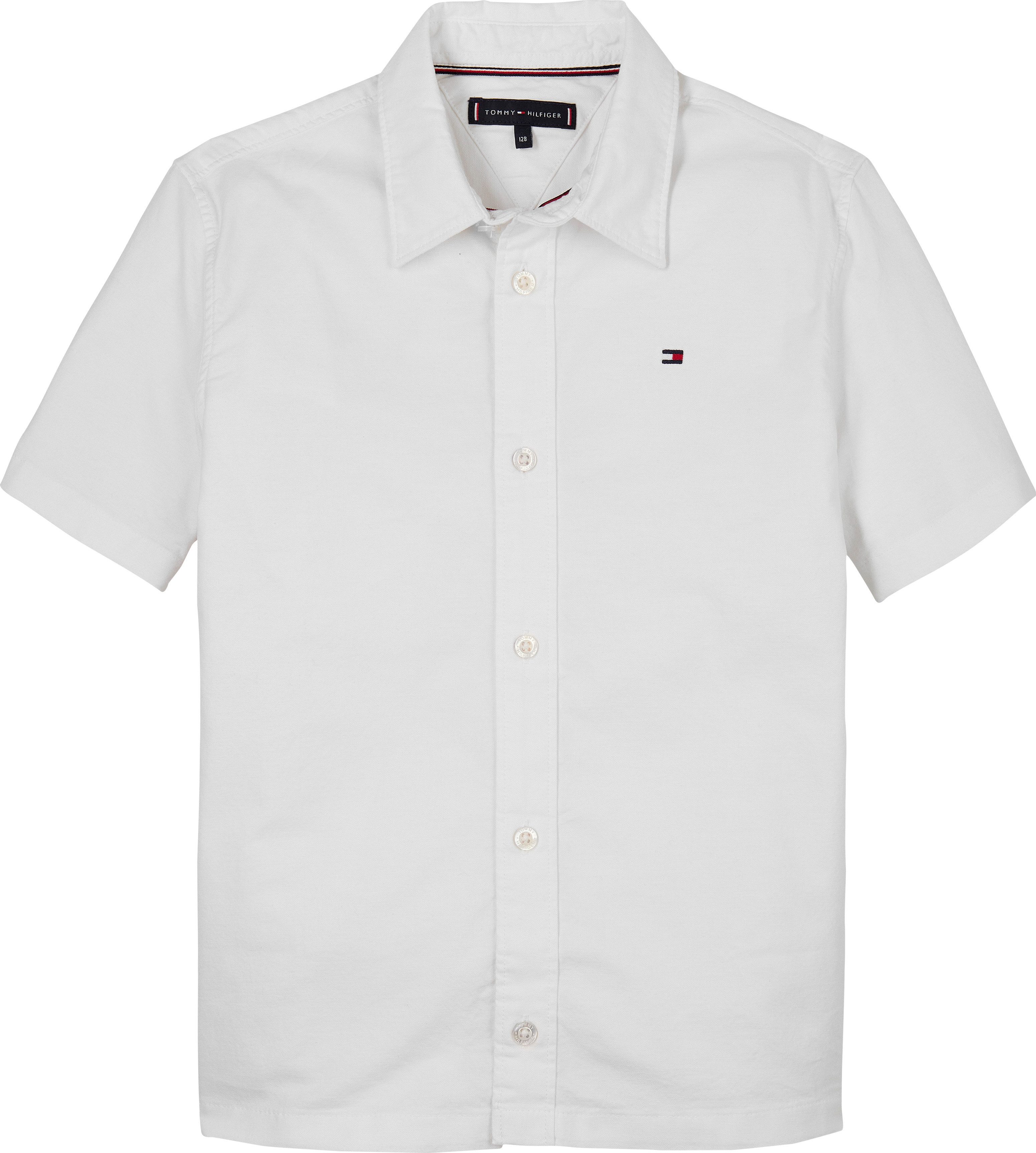 Tommy Hilfiger Kurzarmhemd STRETCH OXFORD SHIRT SS mit Logostickerei