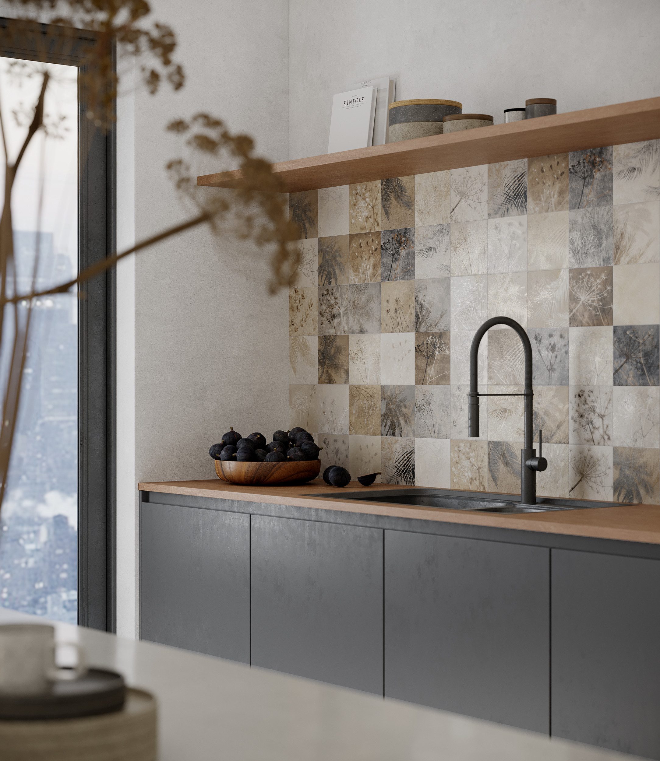 BOXTEC Bodenfliese FLORA NATURE 16.5 x 16.5 Feinsteinzeug Wand- und Bodenfliese, Feinsteinzeug 16.5x16.5, Braun
