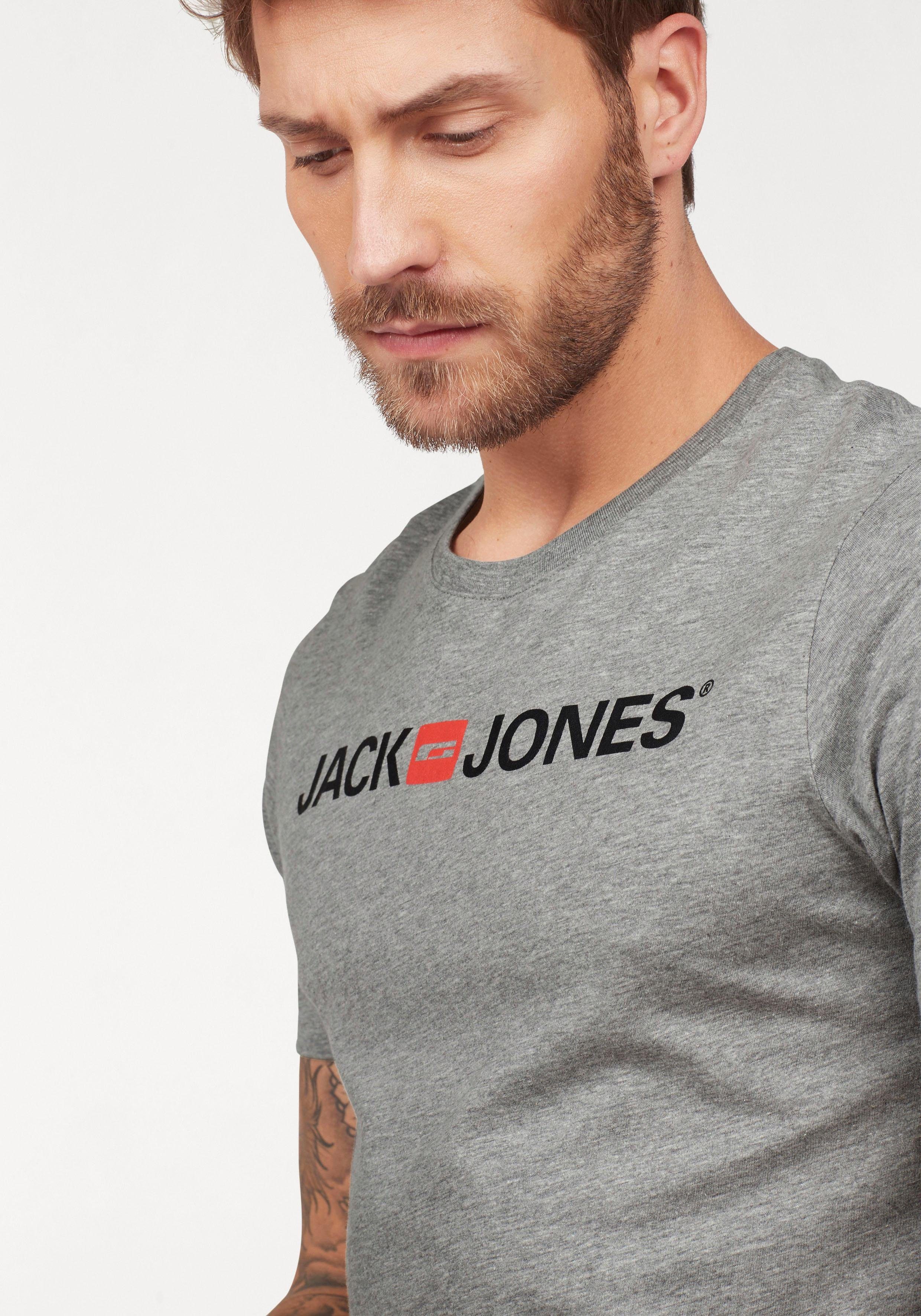 Jack & Jones T-Shirt JJECORP mit Print, vielseitig kombinierbar für den Alltag Logodruck, modisch, regular fit, Baumwolle, Rundhals